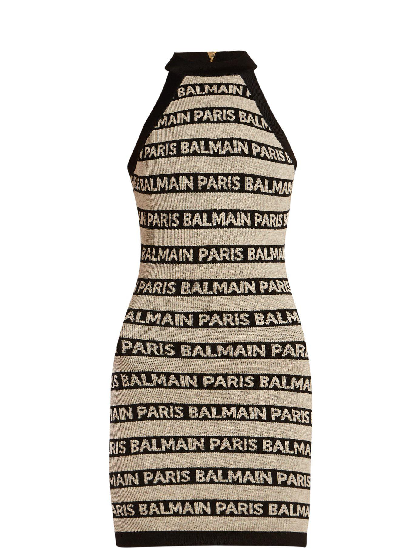 balmain logo mini dress