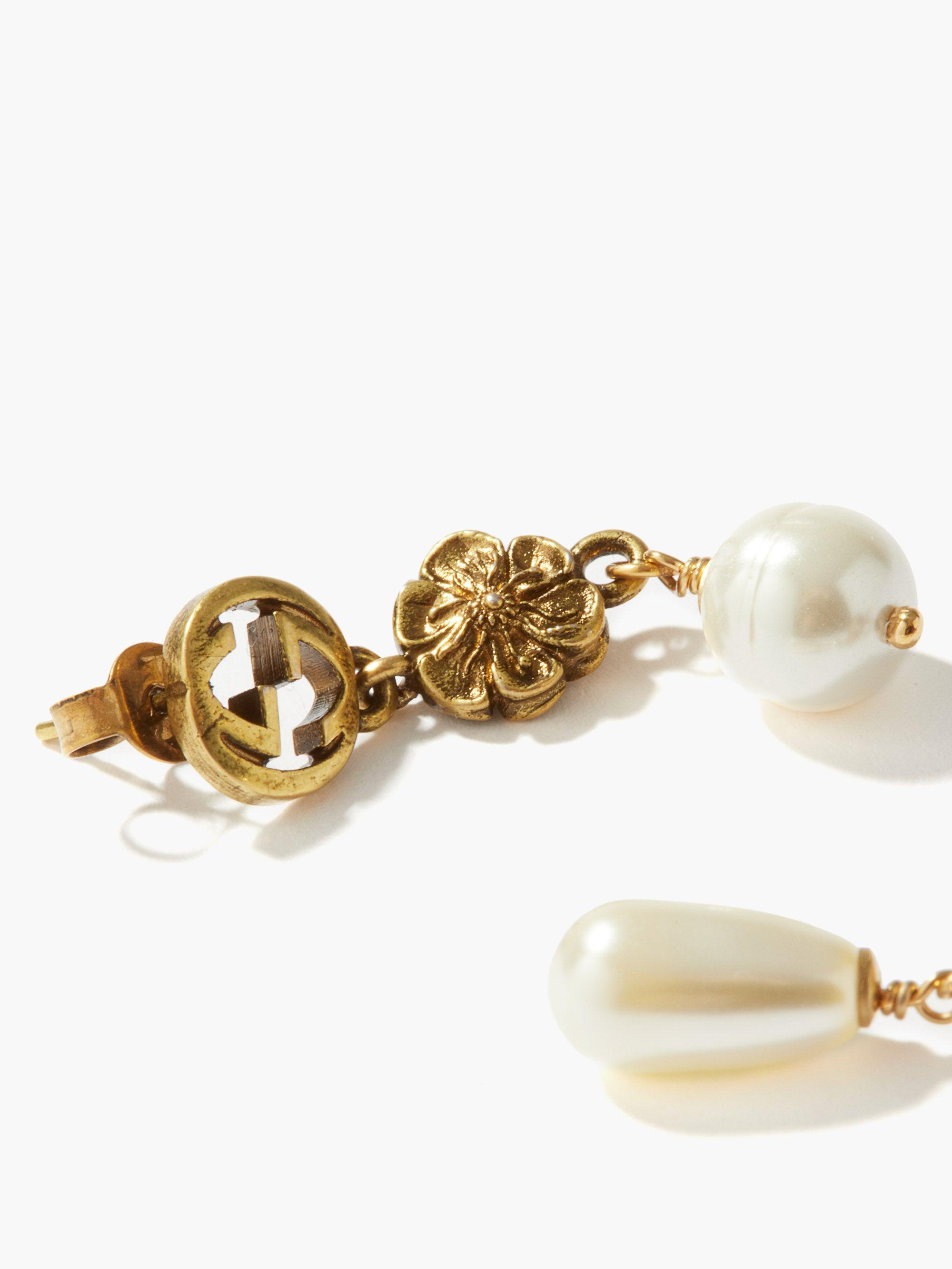 gucci pearl gg earrings