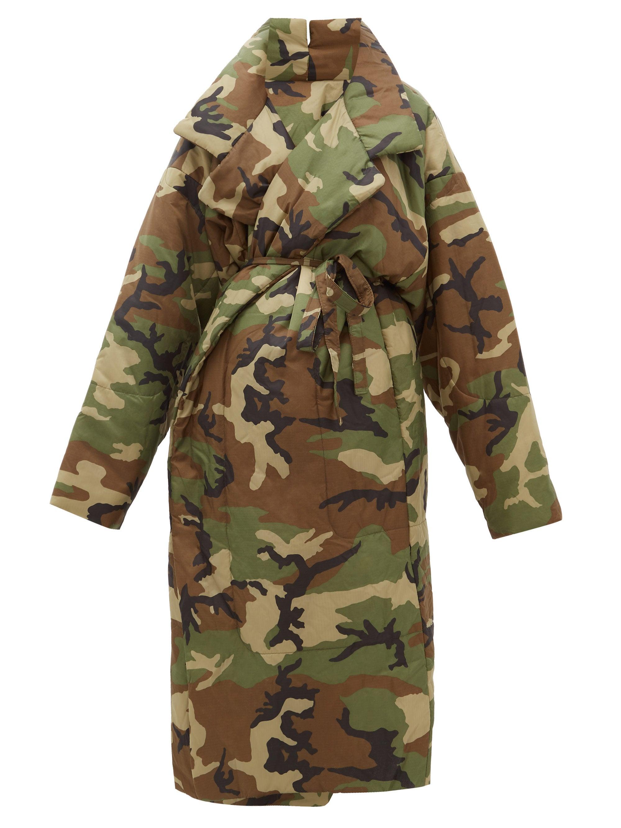 Norma Kamali Sleeping Bag Camouflage Padded Coat in Green Lyst