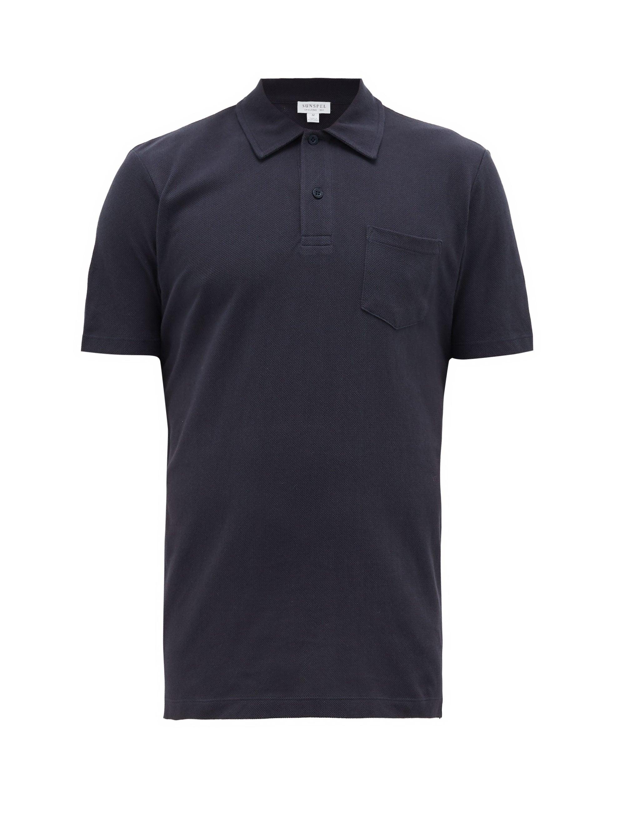 Sunspel Riviera Cotton-piquÃ© Polo Shirt in Navy (Blue) for Men - Lyst