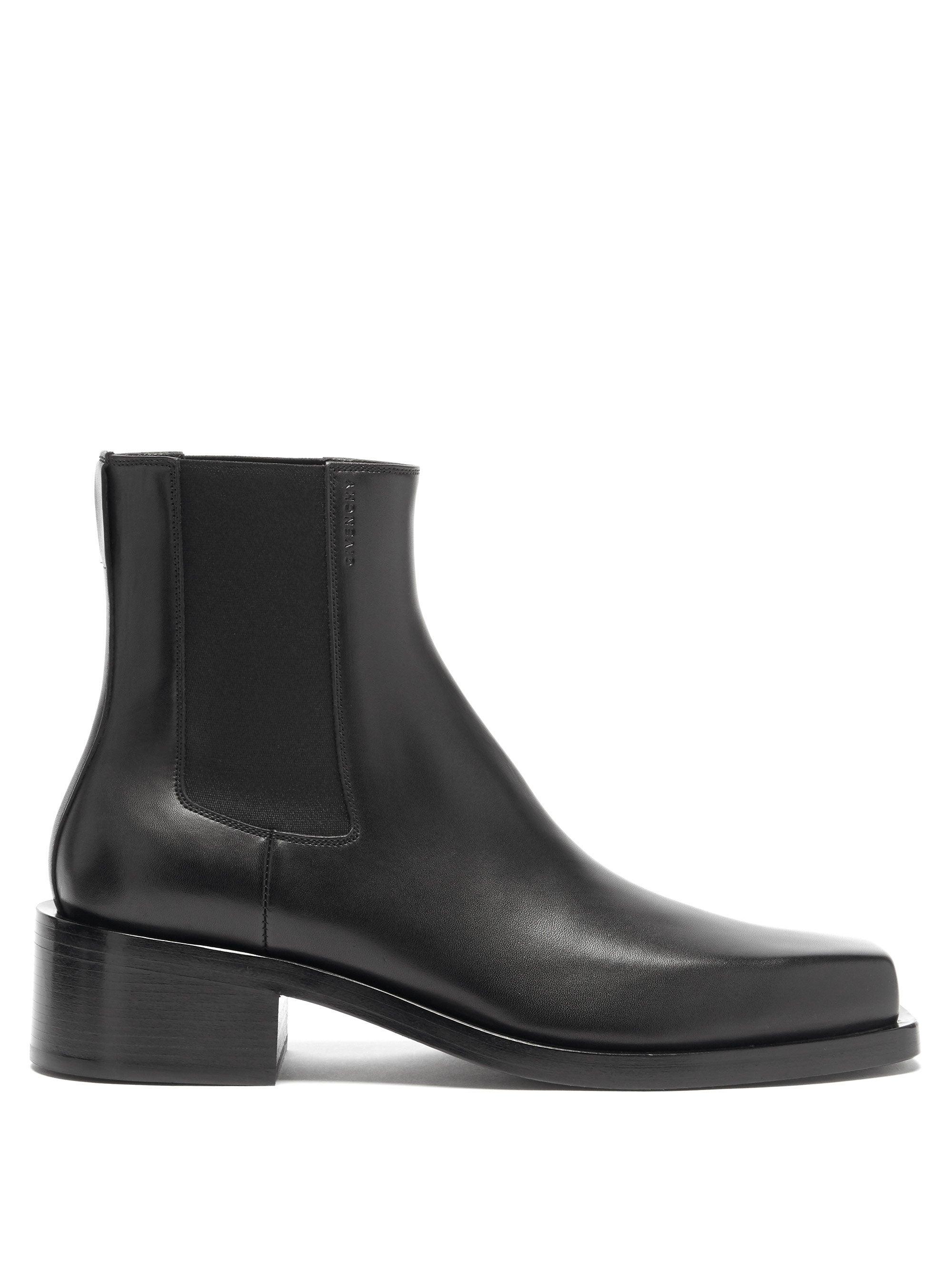 Givenchy Austin Square-toe Leather Chelsea Boots in Black for Men