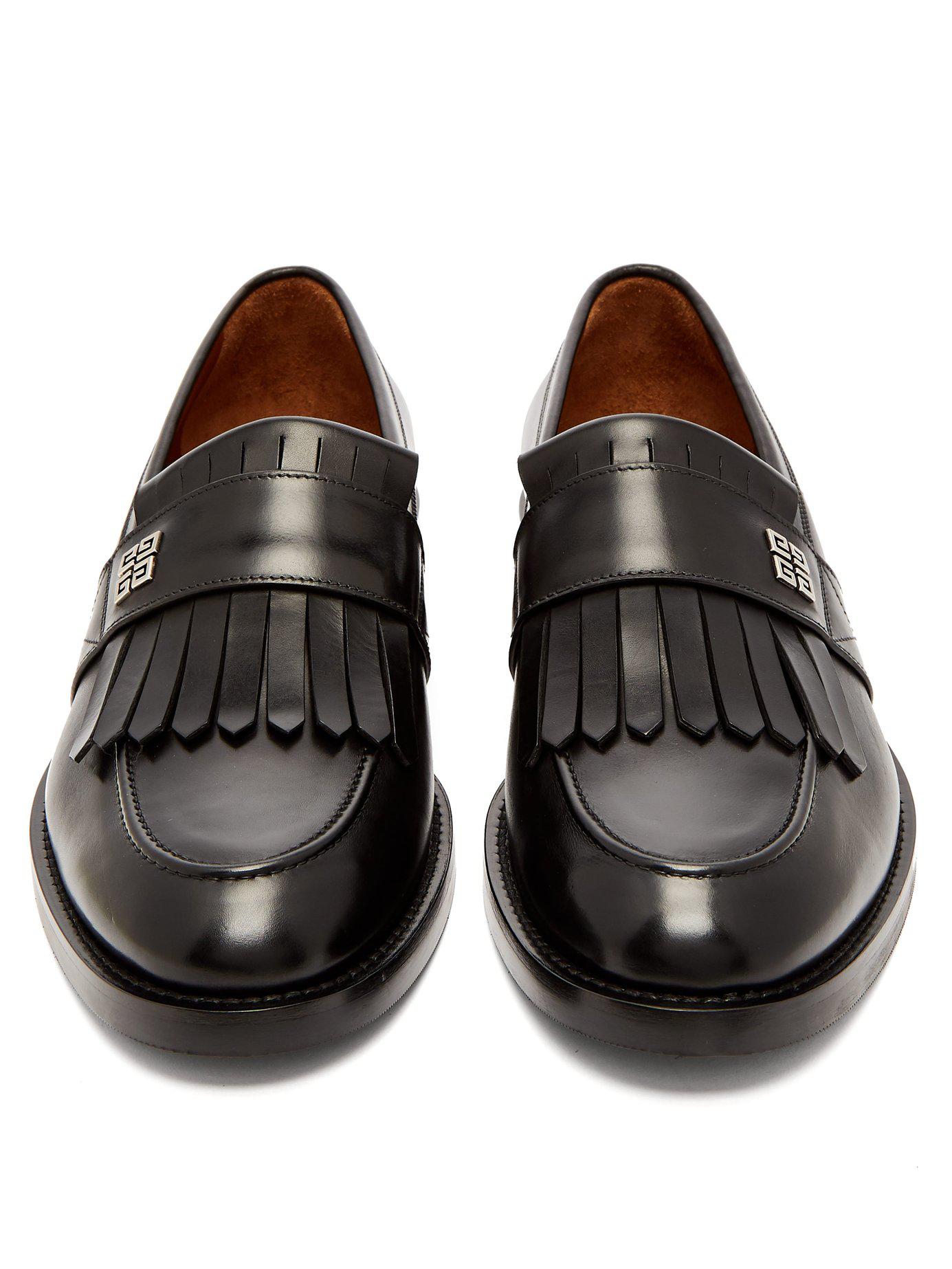Givenchy 4g Logo Fringed Leather Loafers in Black for Men - Lyst