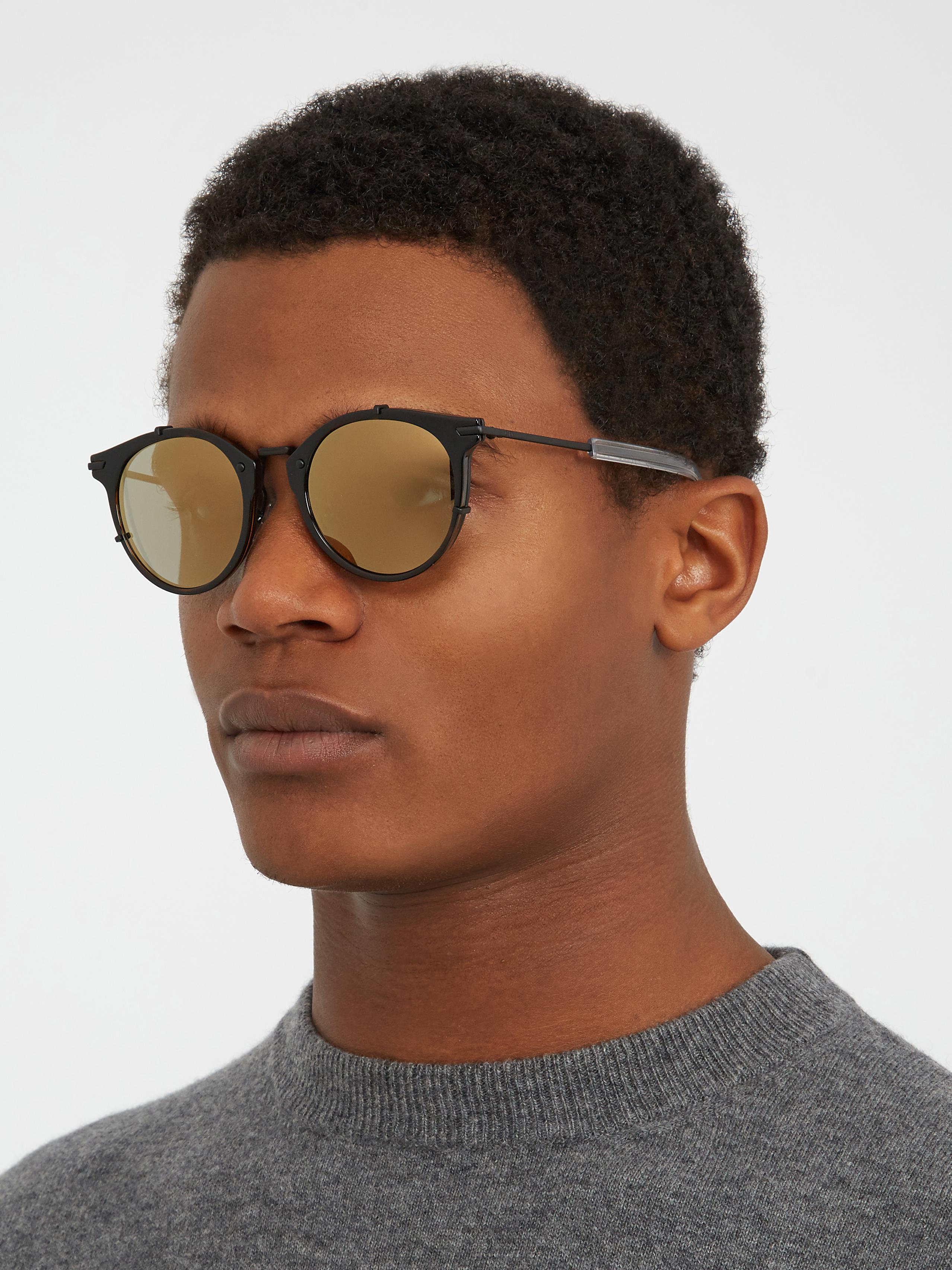 Dior Homme Dior0196s Round-frame Sunglasses in Brown for Men | Lyst