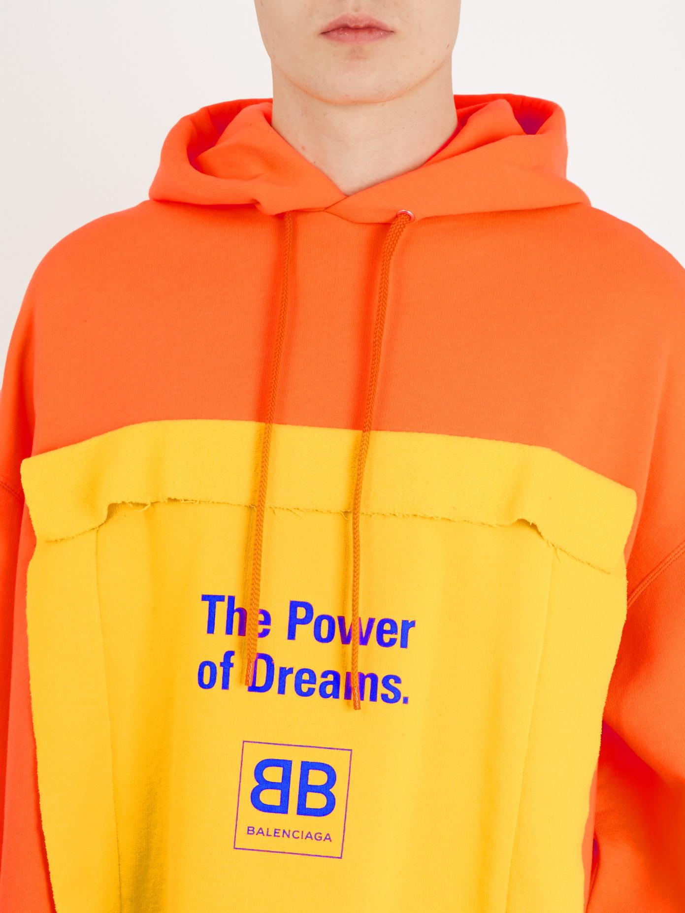Balenciaga The Power Of Dreams Cotton-blend Hoodie in Yellow & Orange  (Orange) for Men - Lyst