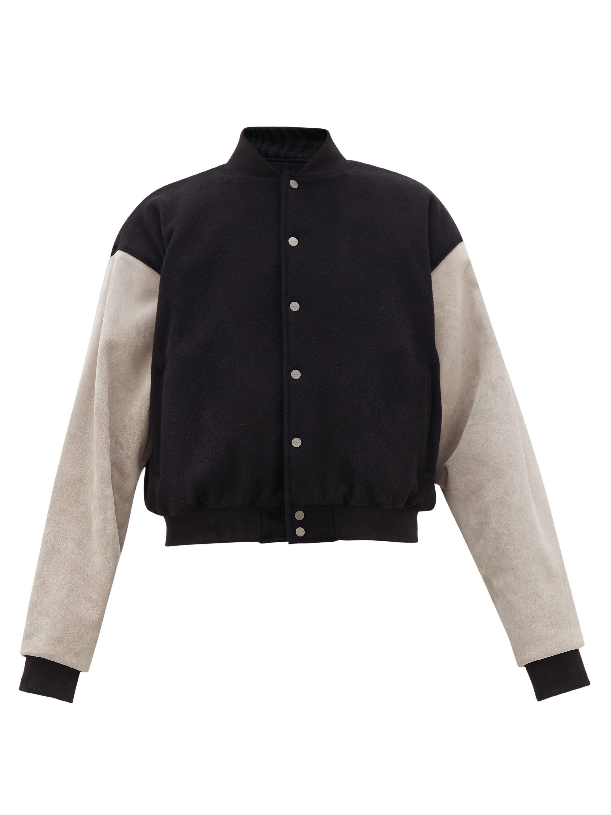 Fear Of God Sixth Collection Suede-sleeve Bomber Jacket in Black