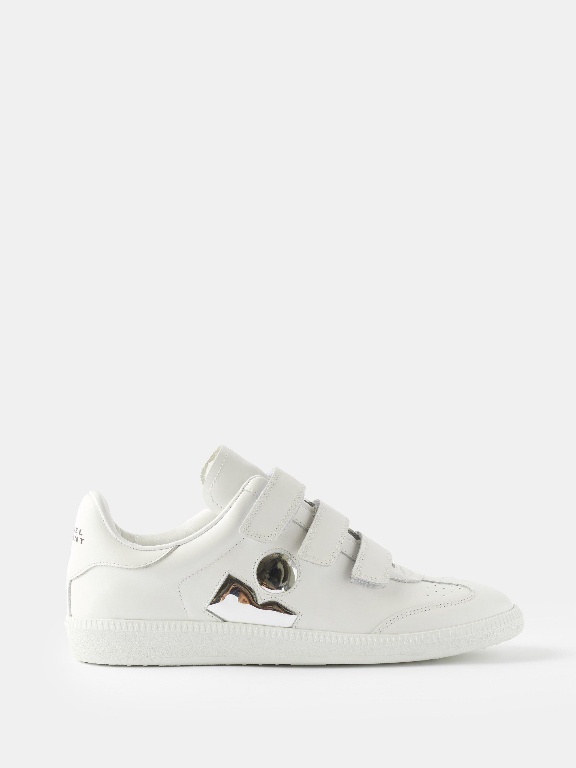 Isabel Marant Beth Logo-appliqué Leather Trainers in White | Lyst