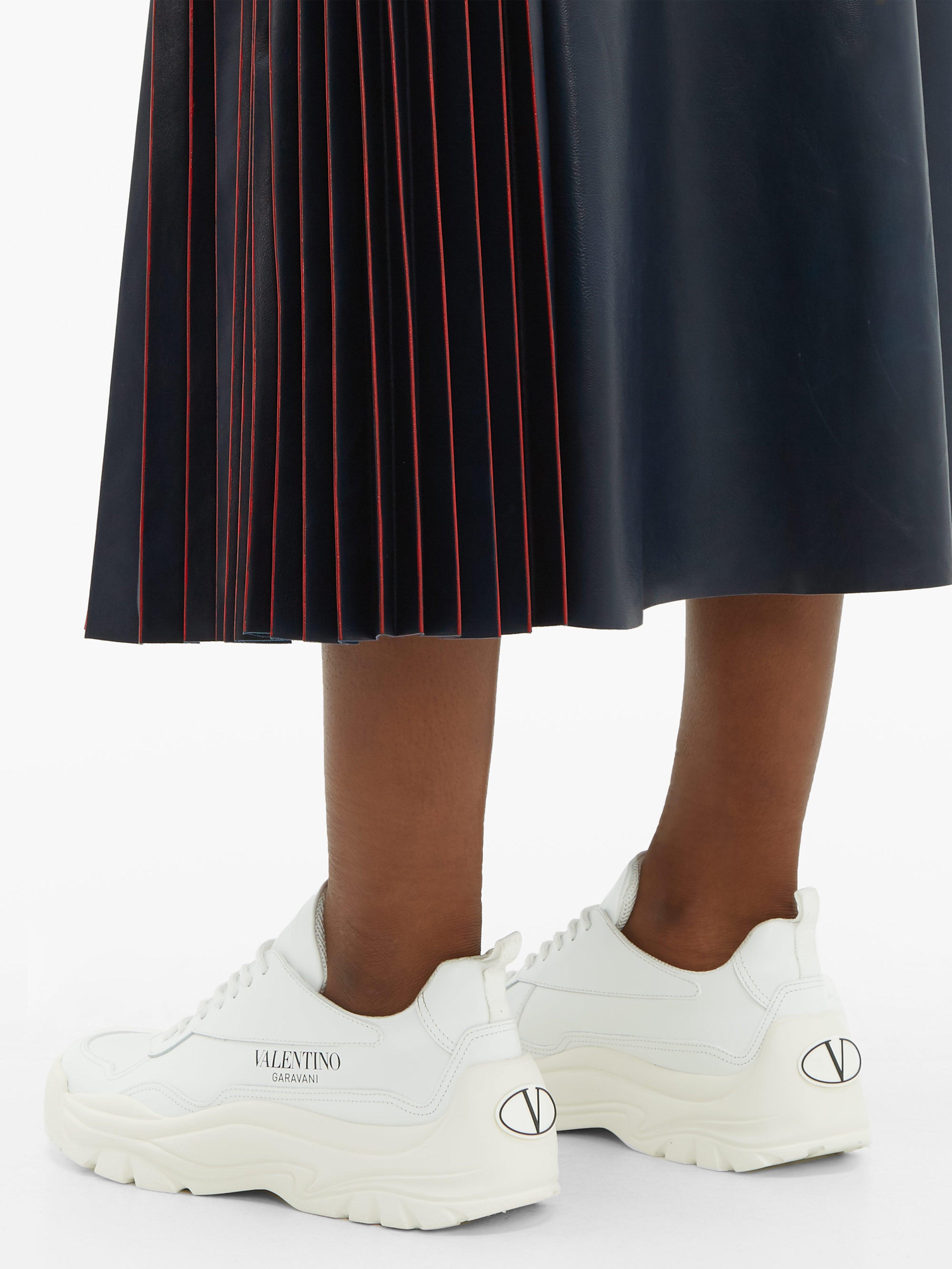 Valentino Gumboy Chunky Leather Trainers in White - Lyst