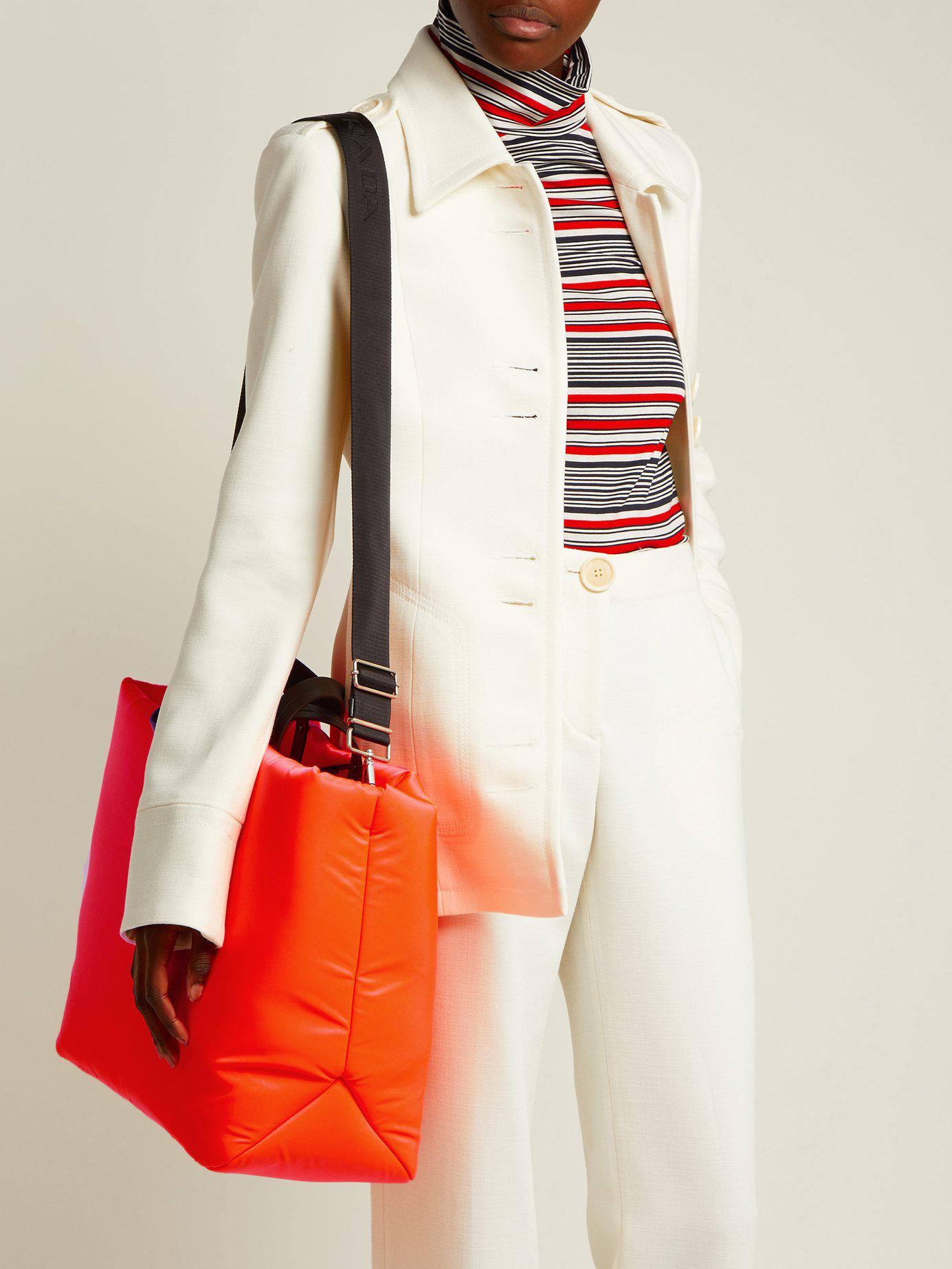 prada padded nylon tote