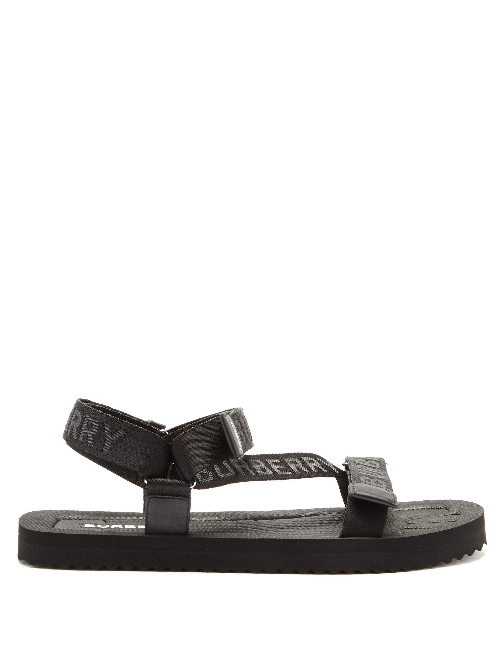 Burberry Patterson Logo-jacquard Canvas Sandals for Men - Lyst