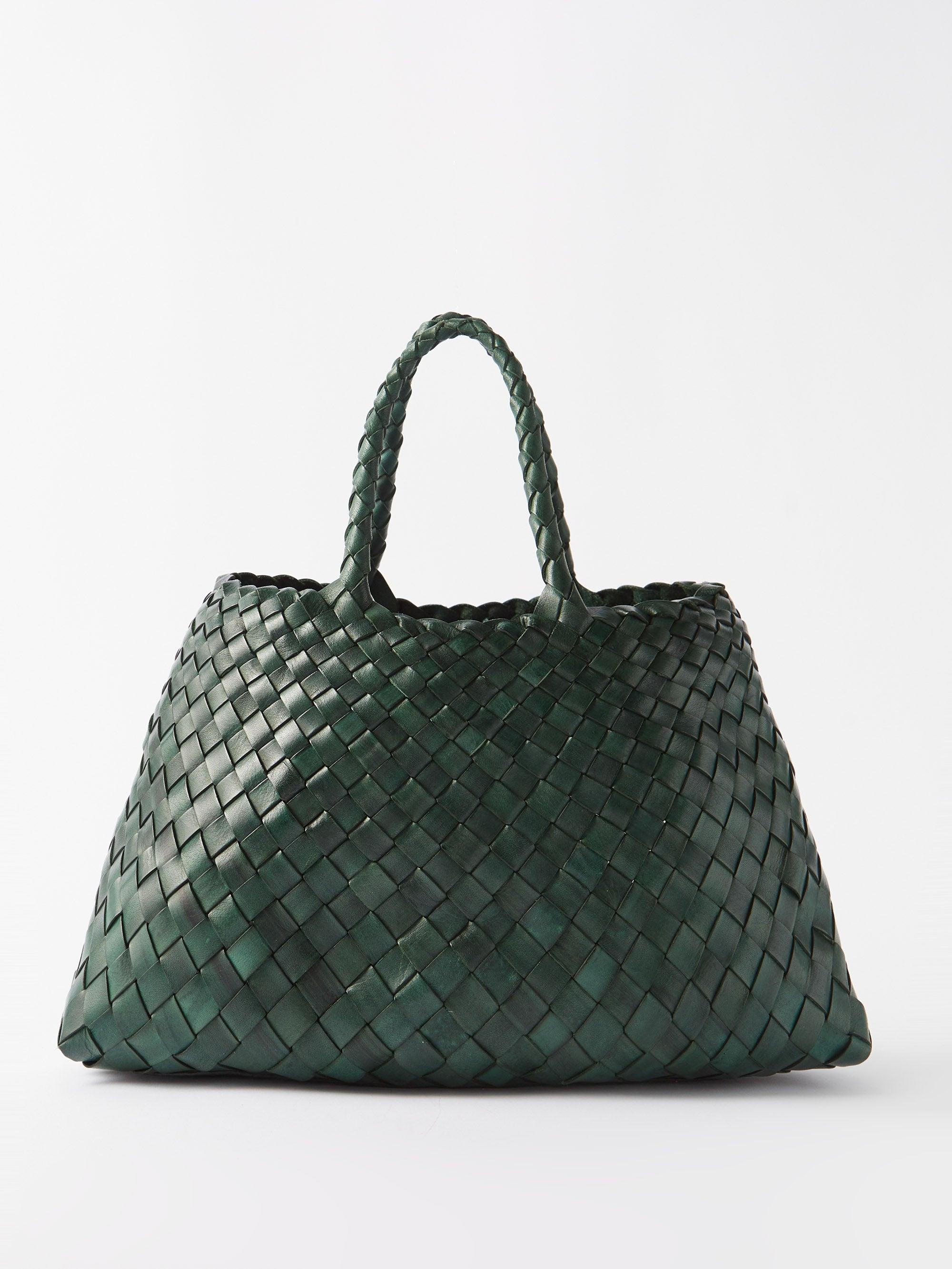 Dragon Diffusion Santa Croce Small Wovenleather Tote Bag in Green Lyst