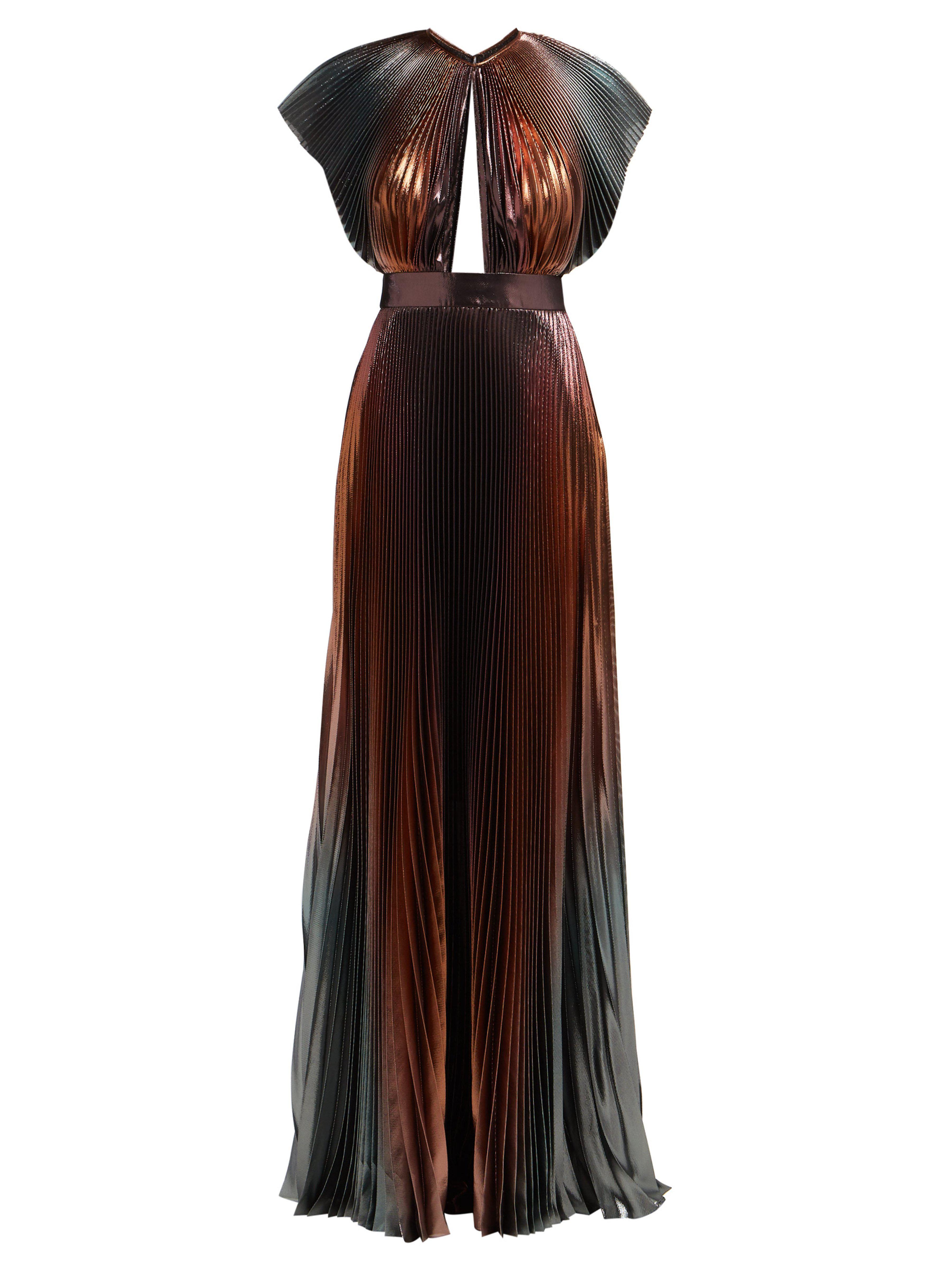 Robe de soirée en soie mélangée plissée métallisée Givenchy en coloris  Métallisé | Lyst