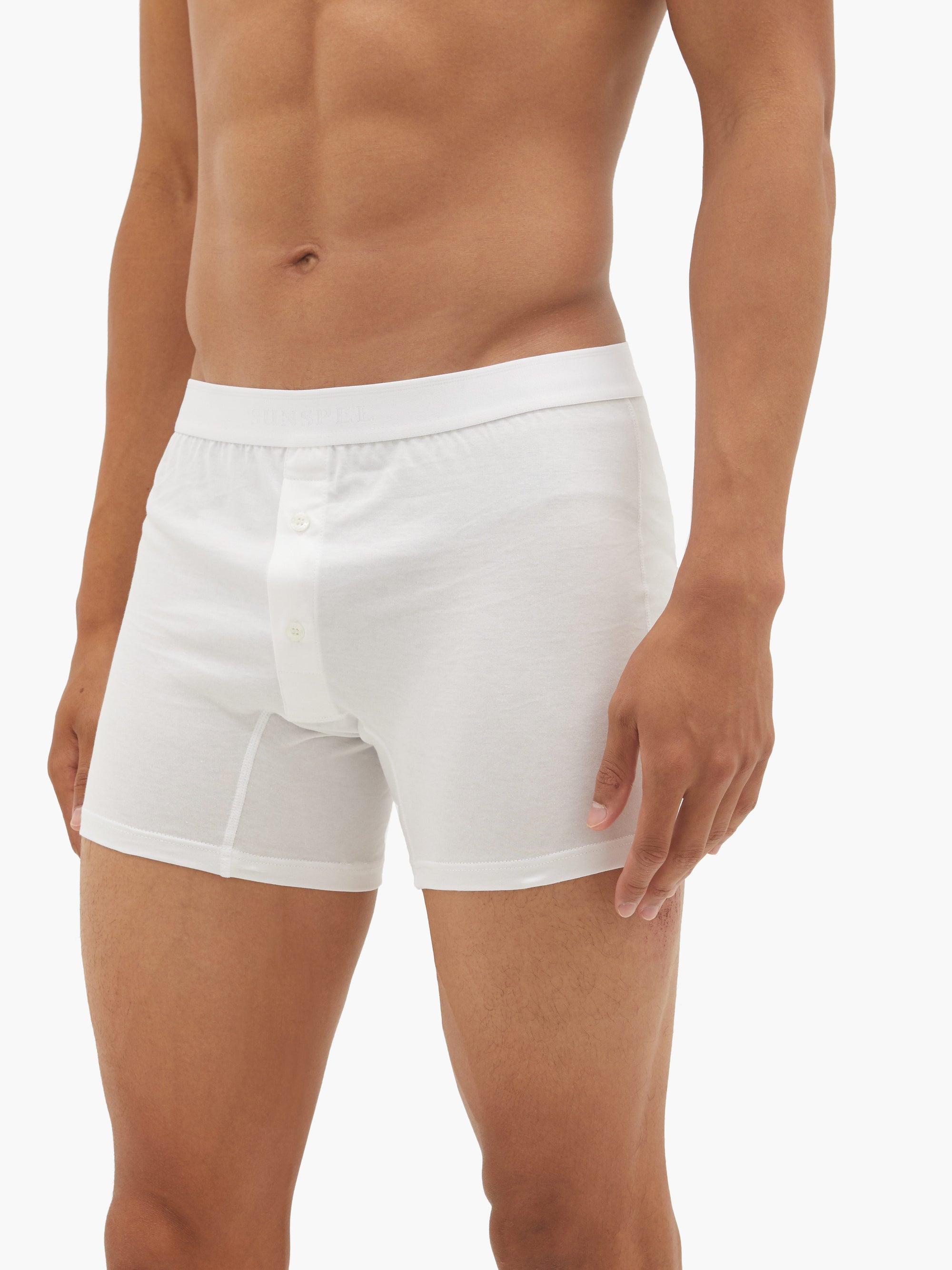 Sunspel Buttoned Superfine-cotton Boxer Briefs in White for Men - Lyst