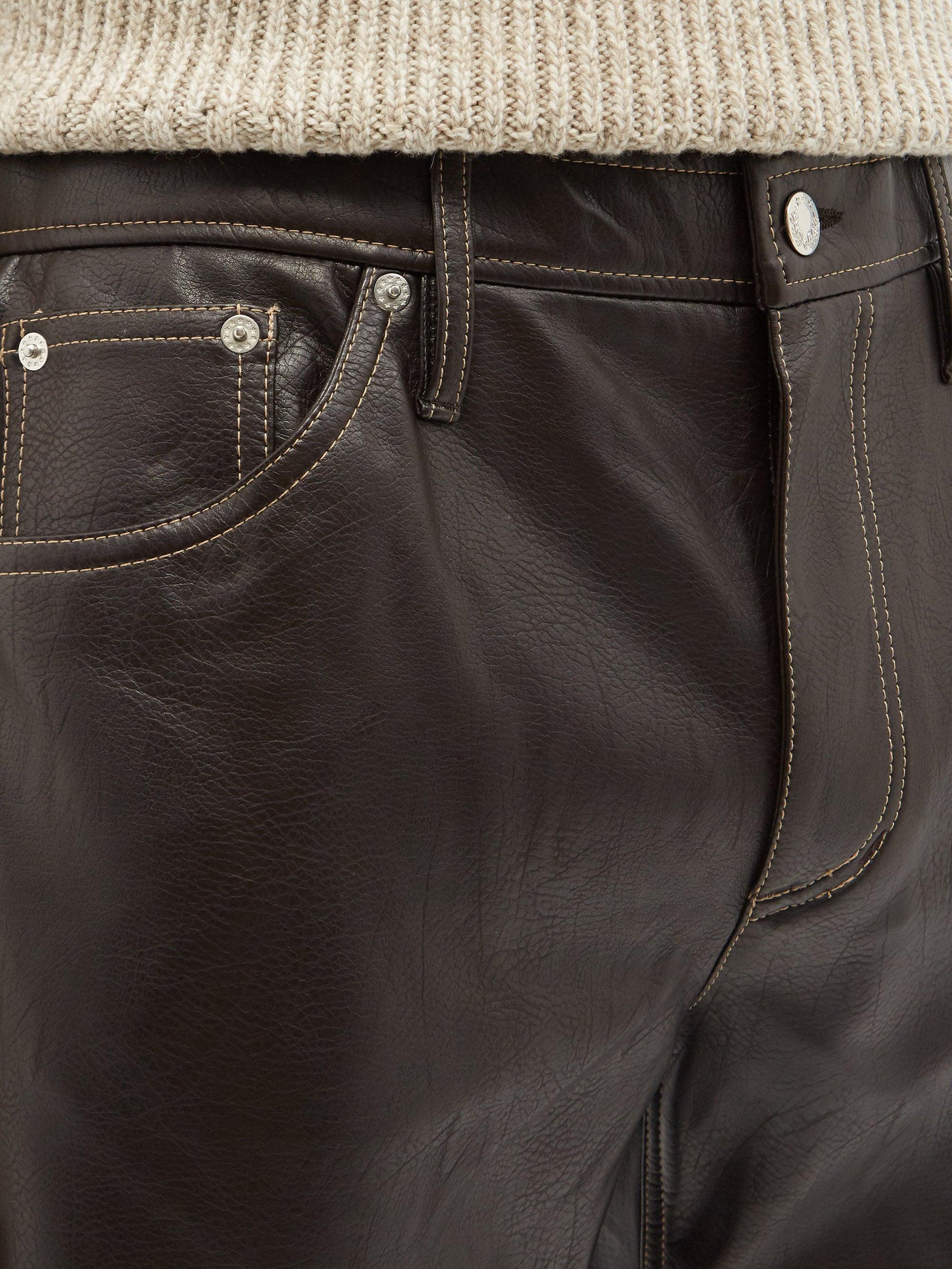 Séfr Londre Faux-leather Trousers in Brown for Men | Lyst