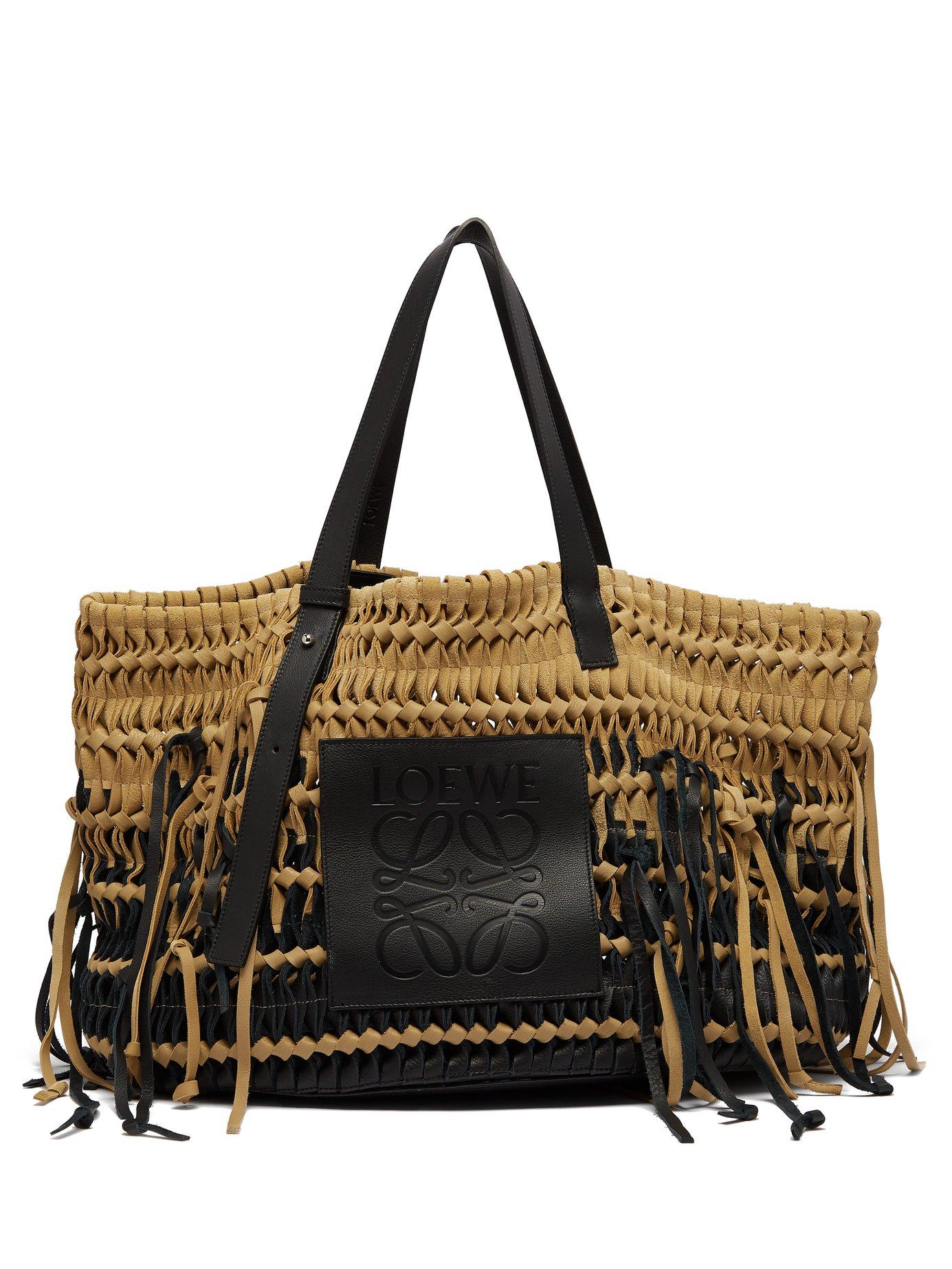 Loewe woven best sale tote bag