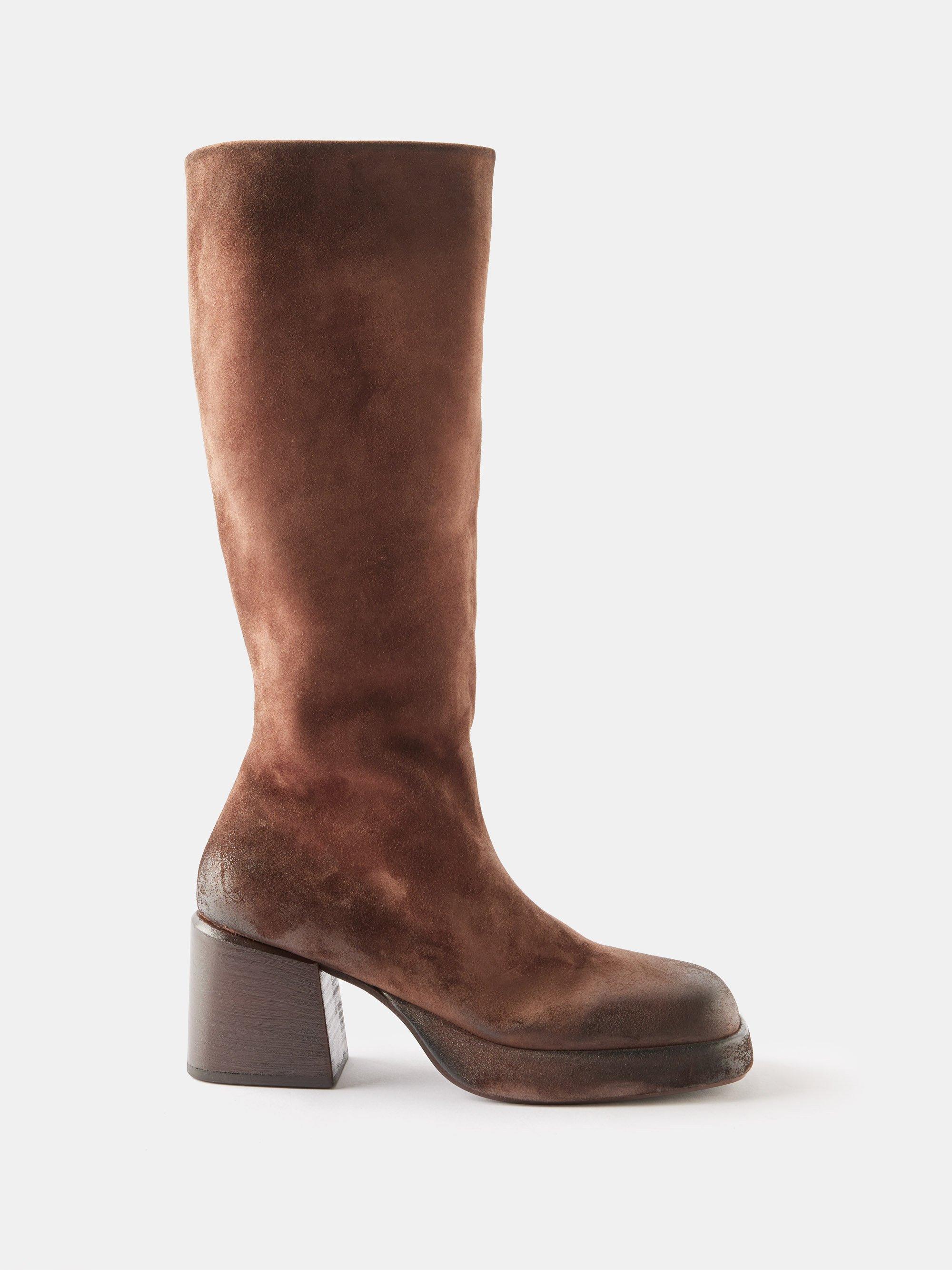 Mars ll Plattino 75 Suede Platform Knee Boots in Brown Lyst Canada