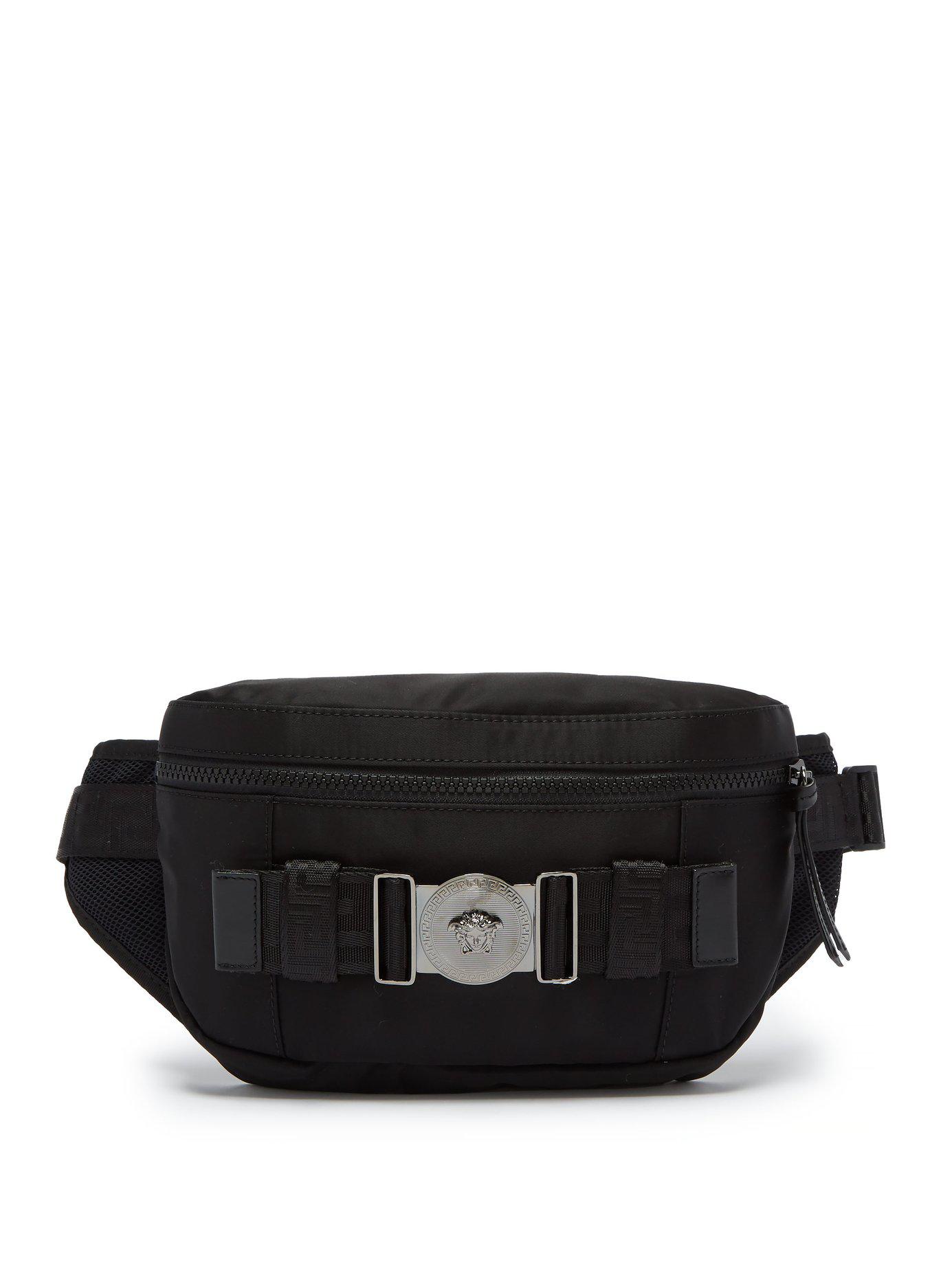 Versace Synthetic Medusa Nylon Belt Bag in Black for Men Lyst
