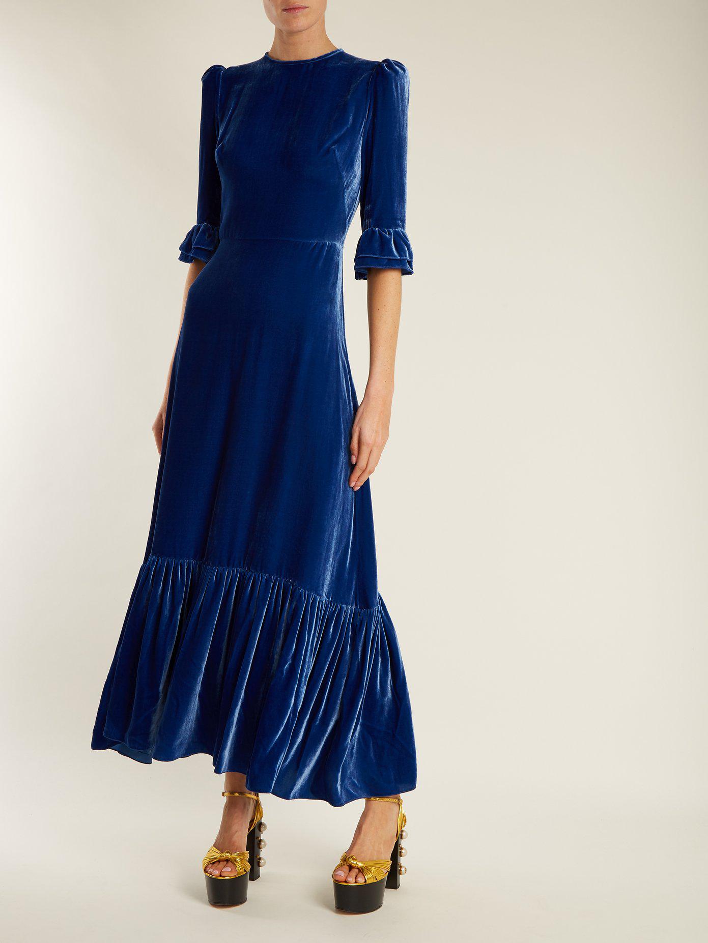Wife Festival Ruffled Velvet Dress 