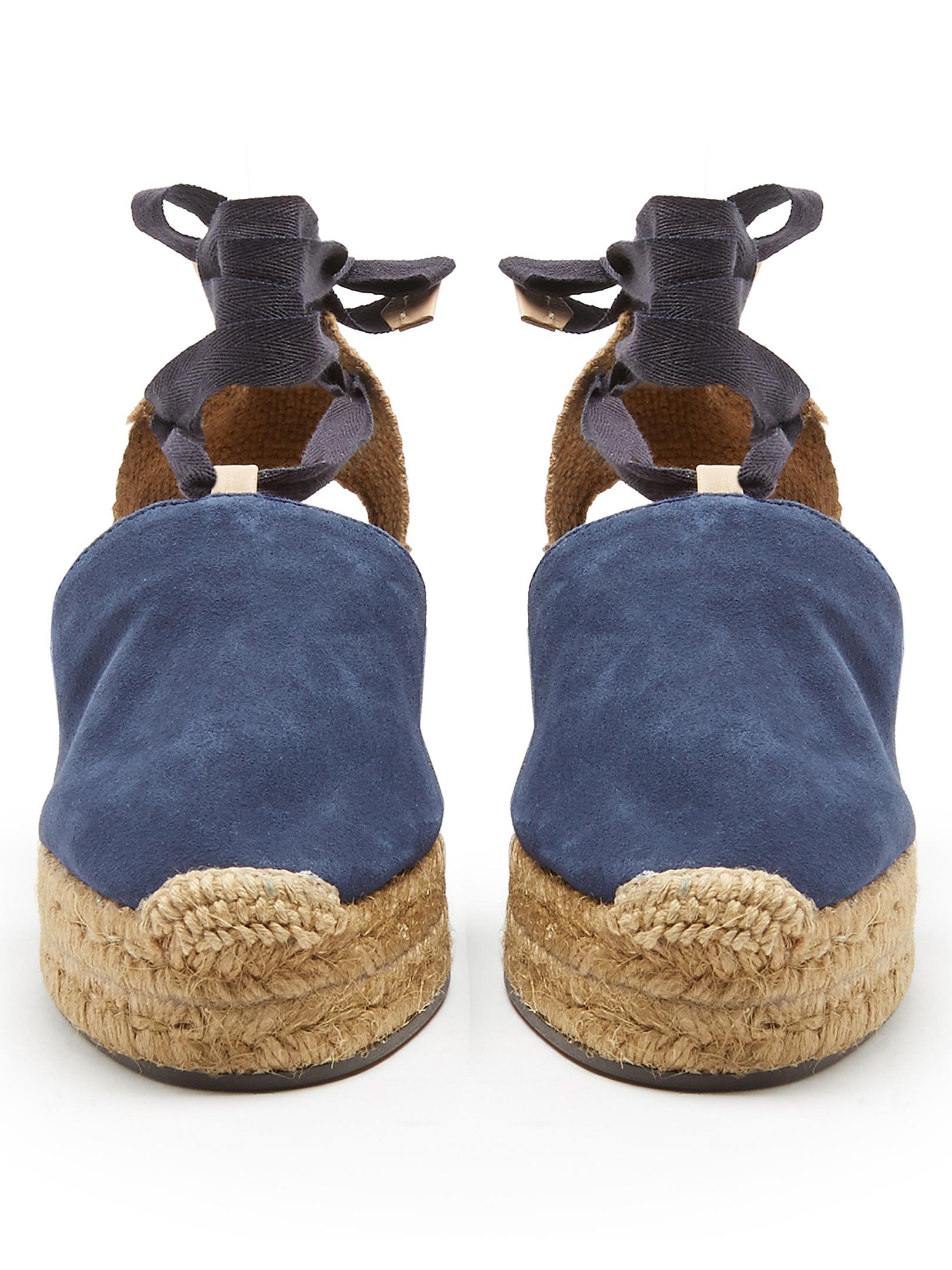 Castañer Campesina Suede Wedge Espadrilles in Blue | Lyst