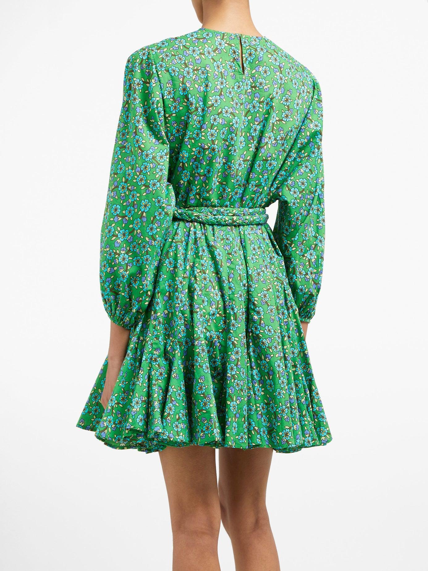 RHODE Ella Floral-print Cotton Mini Dress in Green Print (Green) - Lyst