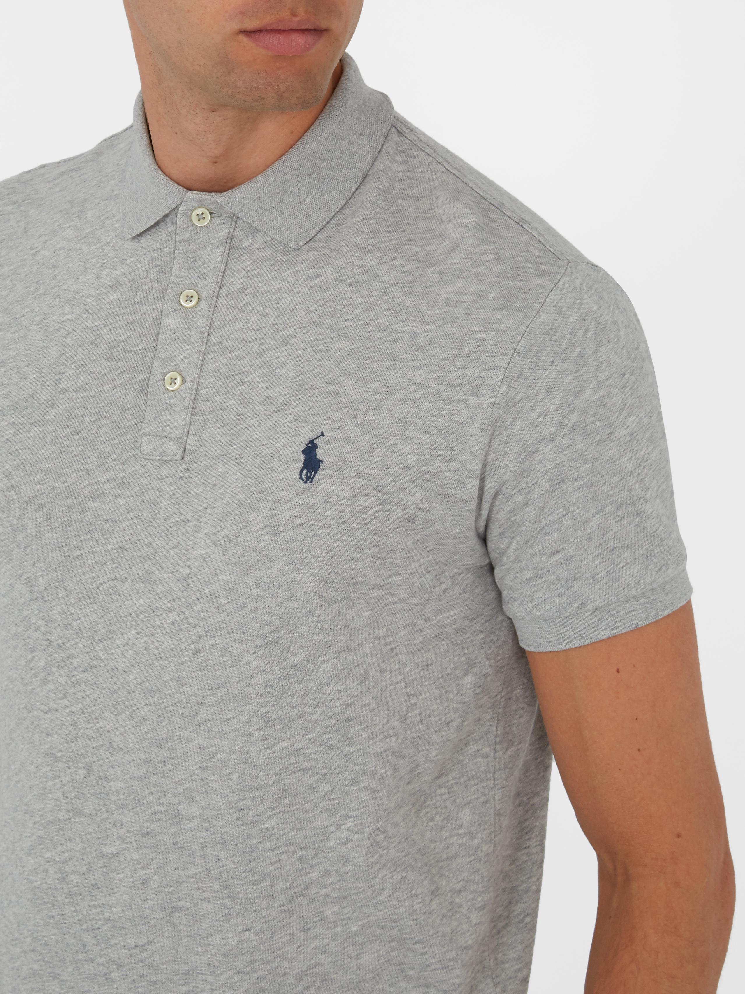 Polo Ralph Lauren Cotton French-terry Towelling Polo Shirt in Grey ...