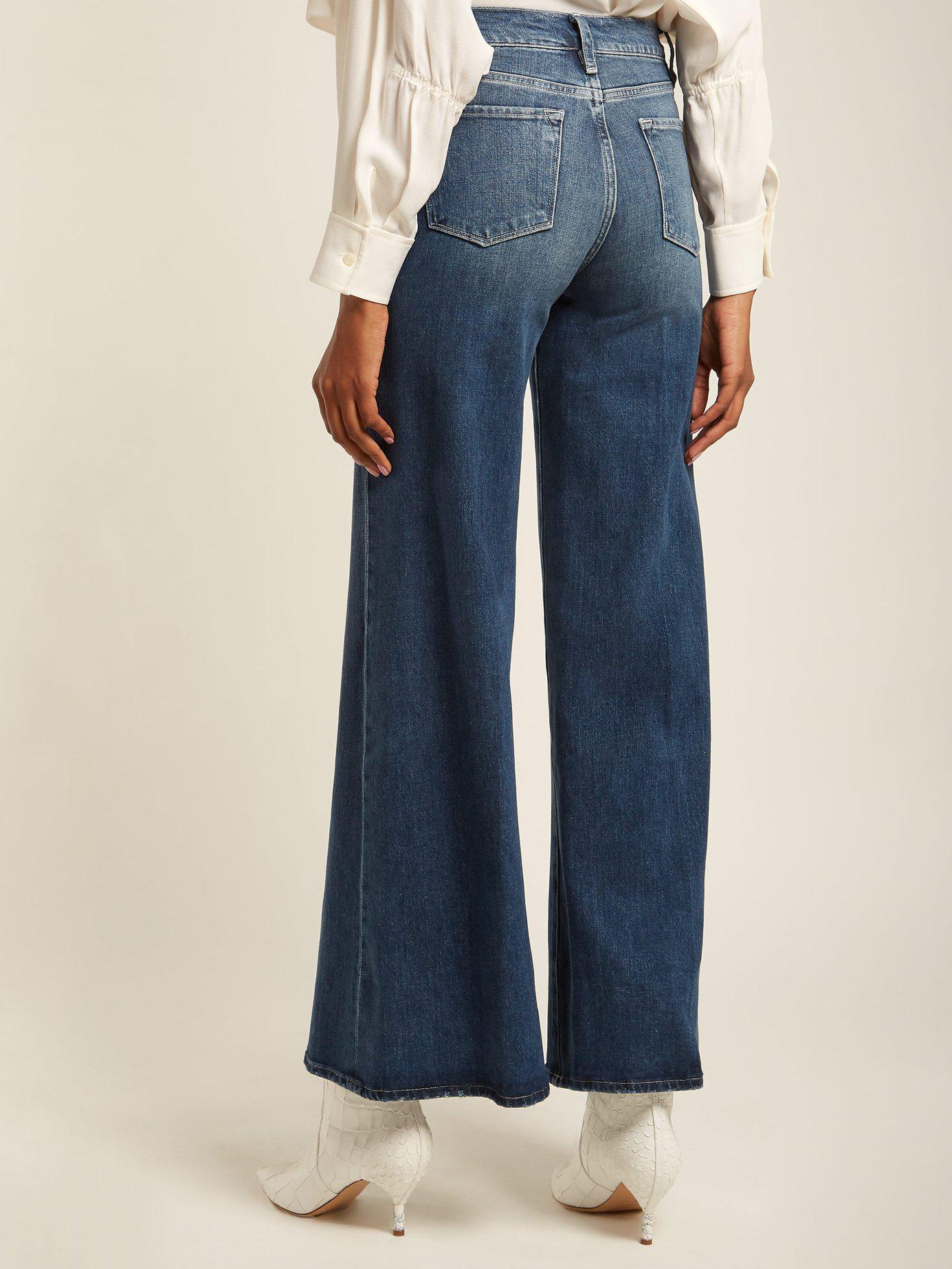FRAME Le Palazzo Wide Leg Jeans in Blue - Lyst