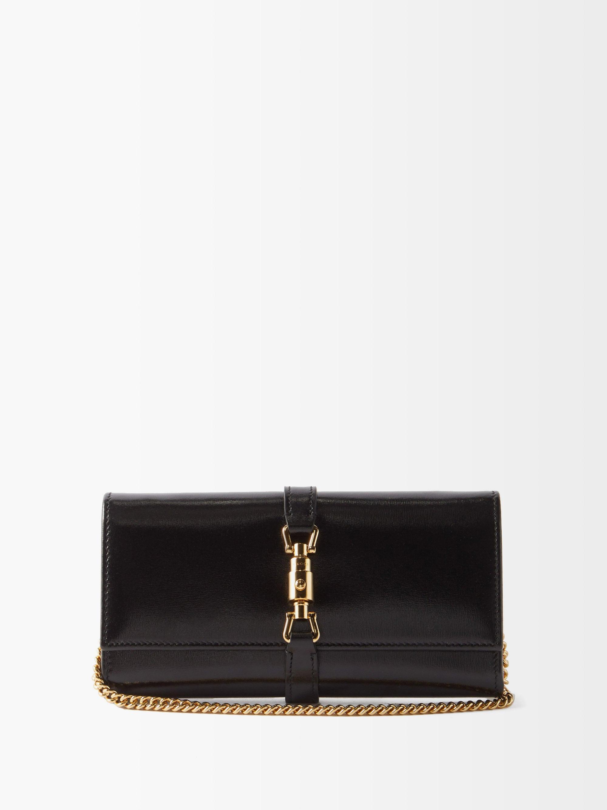Gucci Jackie 1961 Leather Wallet Cross-body Bag in Black | Lyst