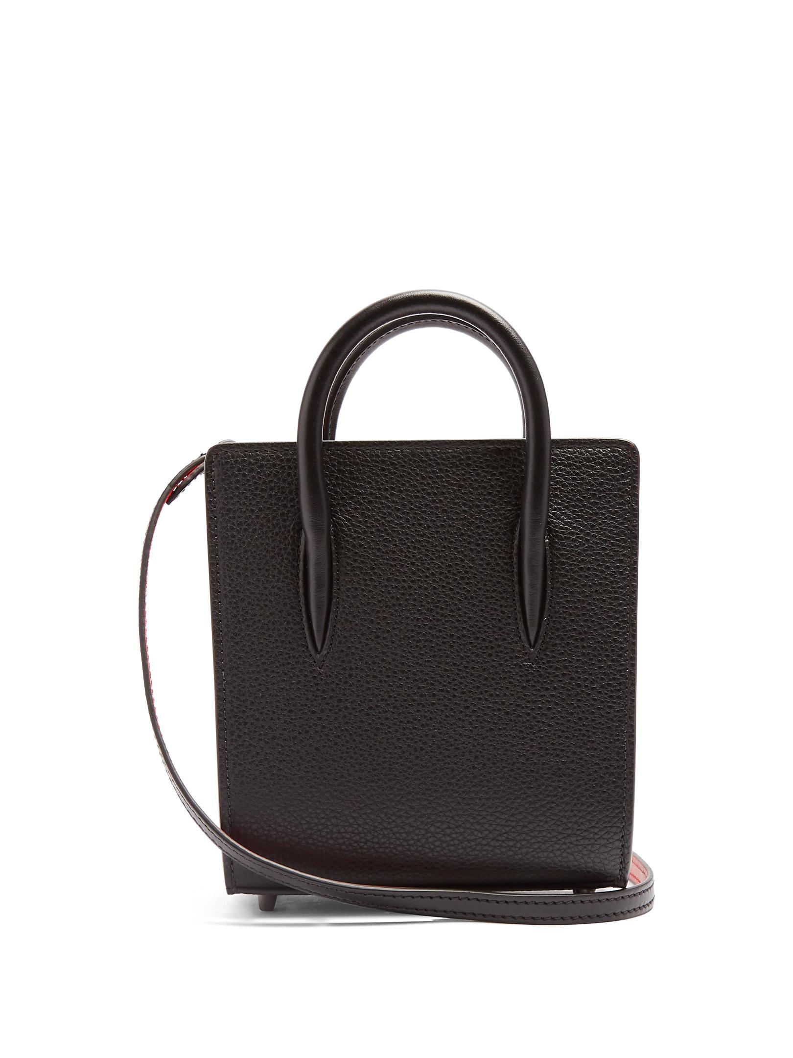 Christian Louboutin Paloma Nano Grained-leather Tote in Black - Lyst