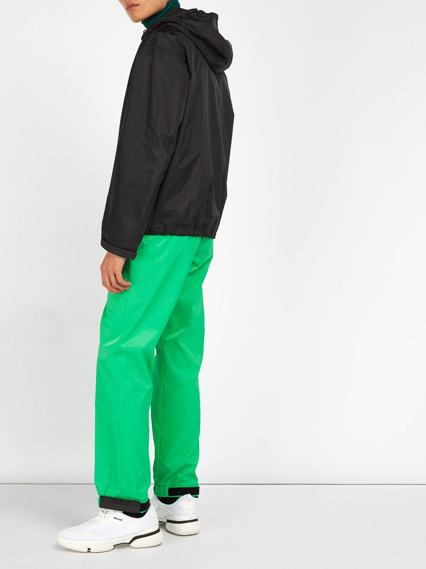 Prada Tela Technical Track Pants in Green for Men | Lyst
