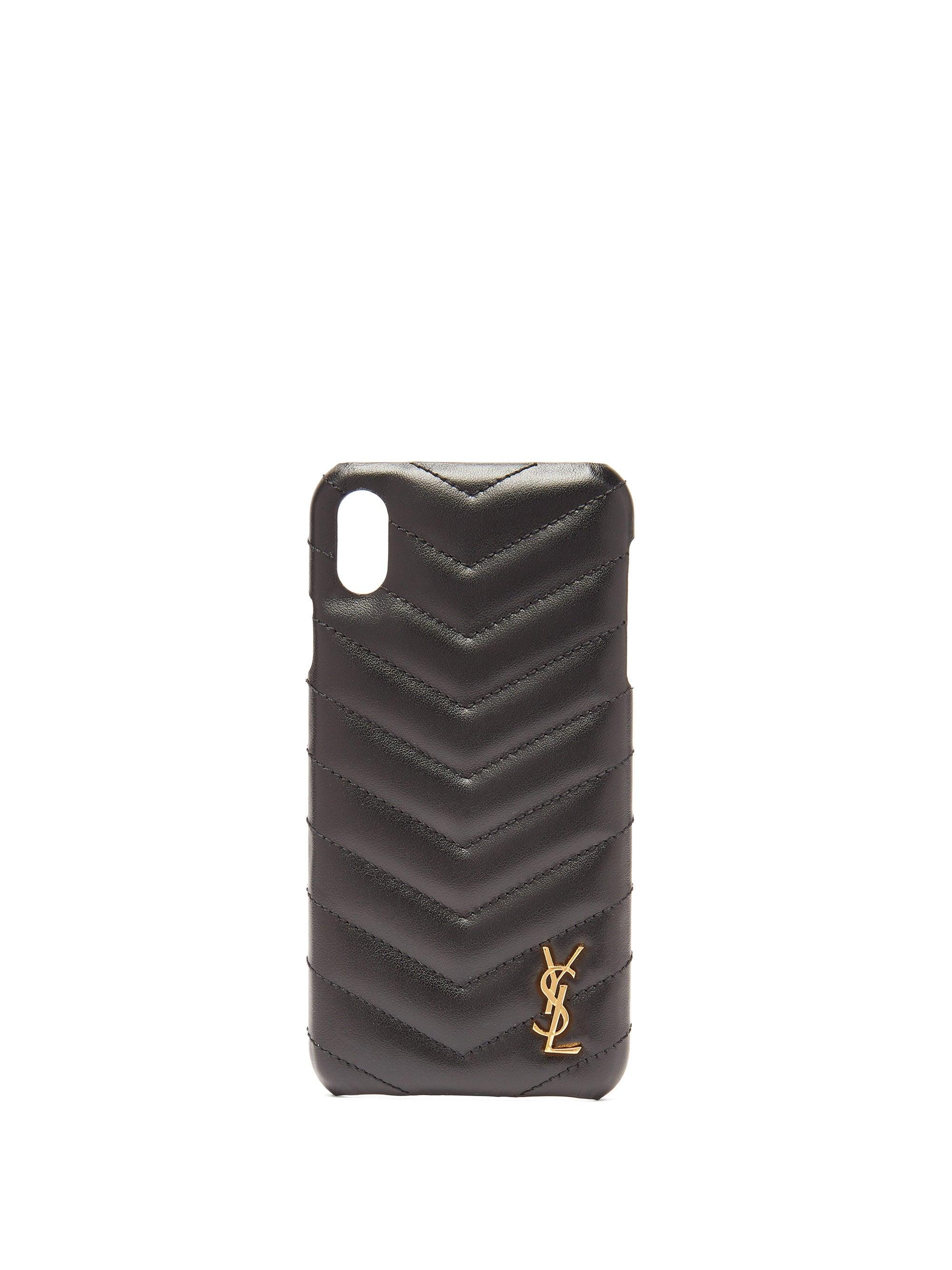 Saint Laurent Lou Quilted-leather Iphone® Xs Max Phone Case in Black - Lyst