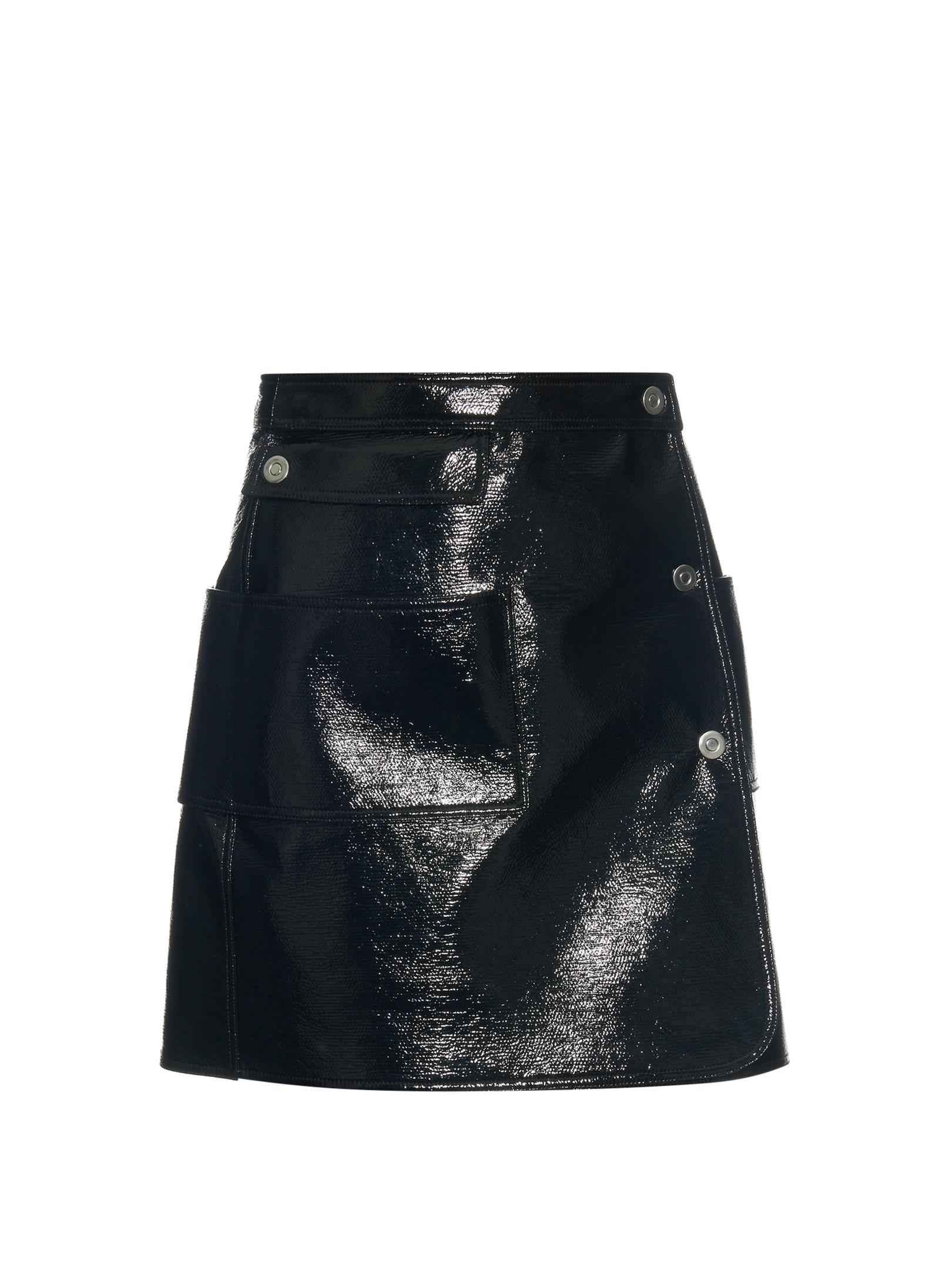 Courreges Patent-leather Mini Skirt in Black | Lyst