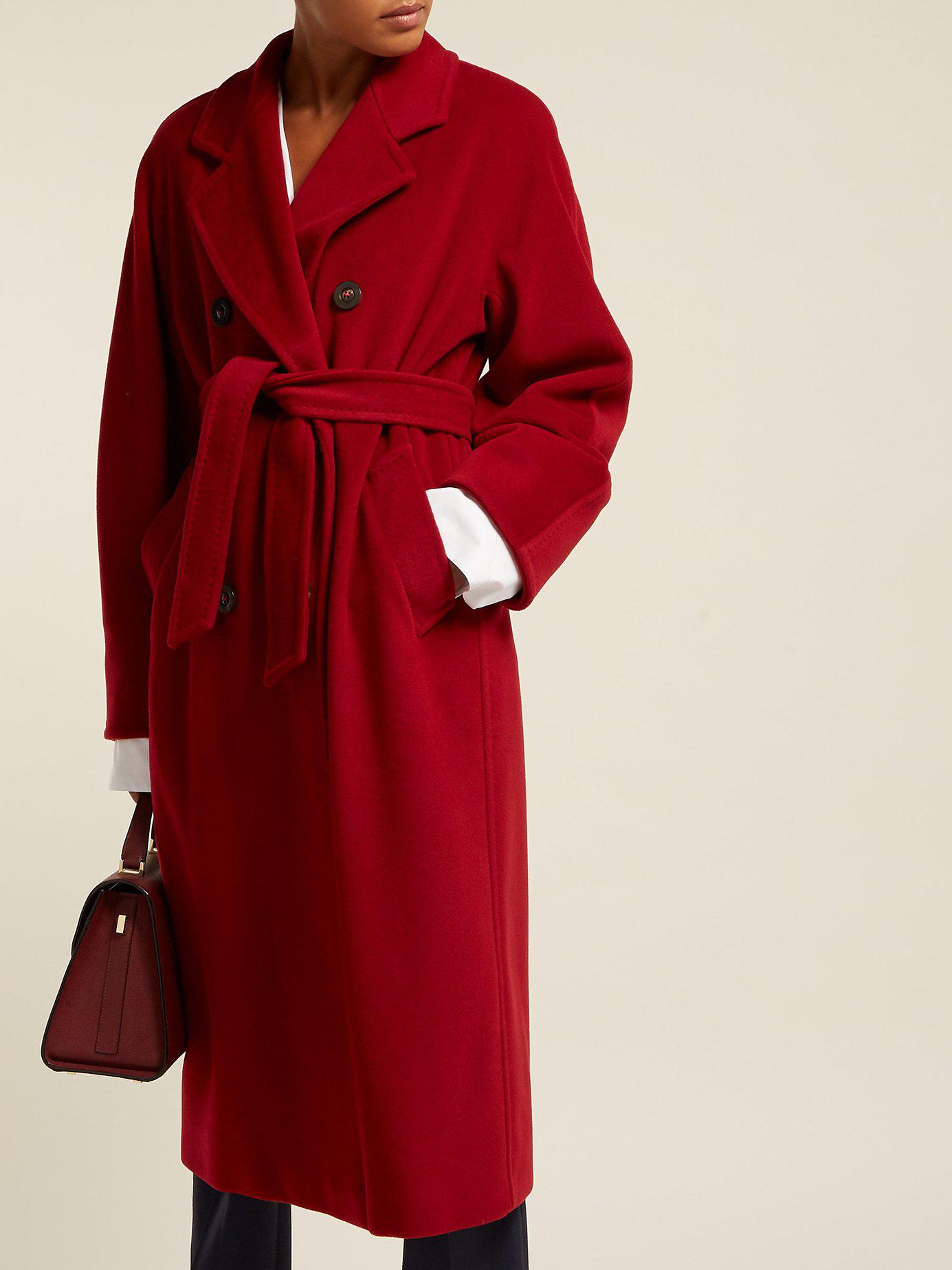 Max Mara Cotton Madame Coat in Red - Lyst