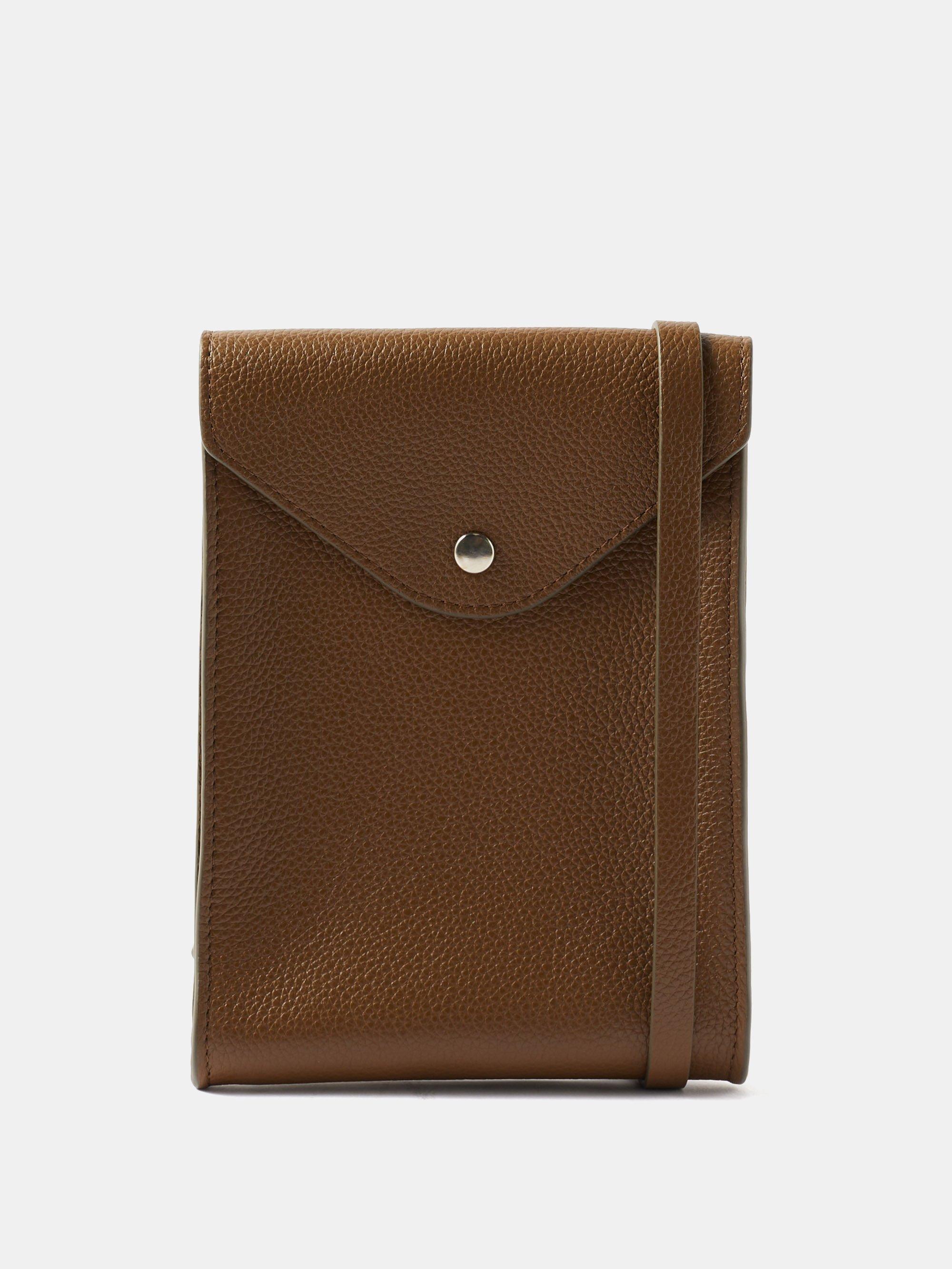 Lemaire Envelope Grained-leather Cross-body Bag in Brown for Men | Lyst