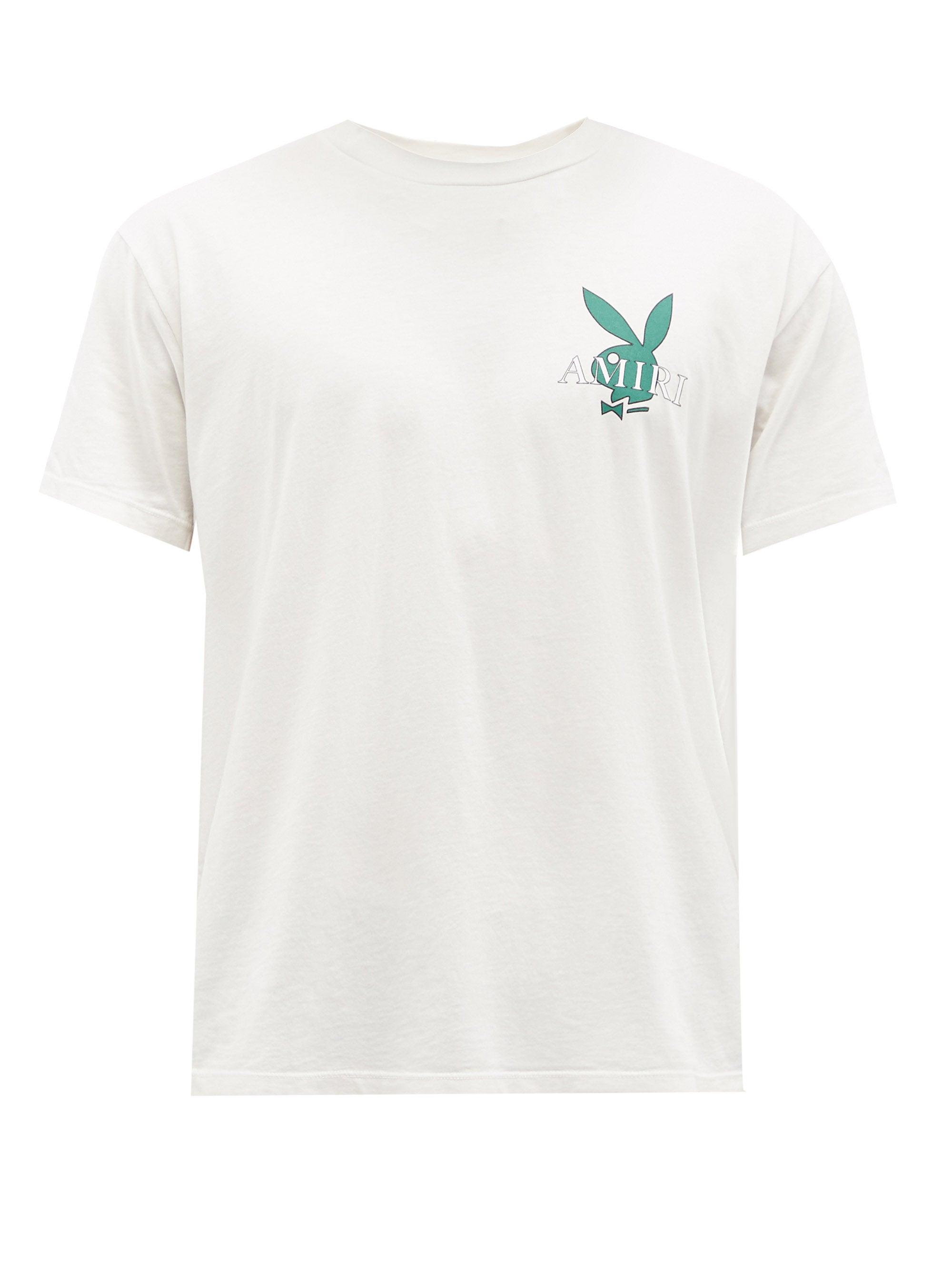 Amiri X Playboy Bunny-print Cotton-jersey T-shirt in White for Men | Lyst