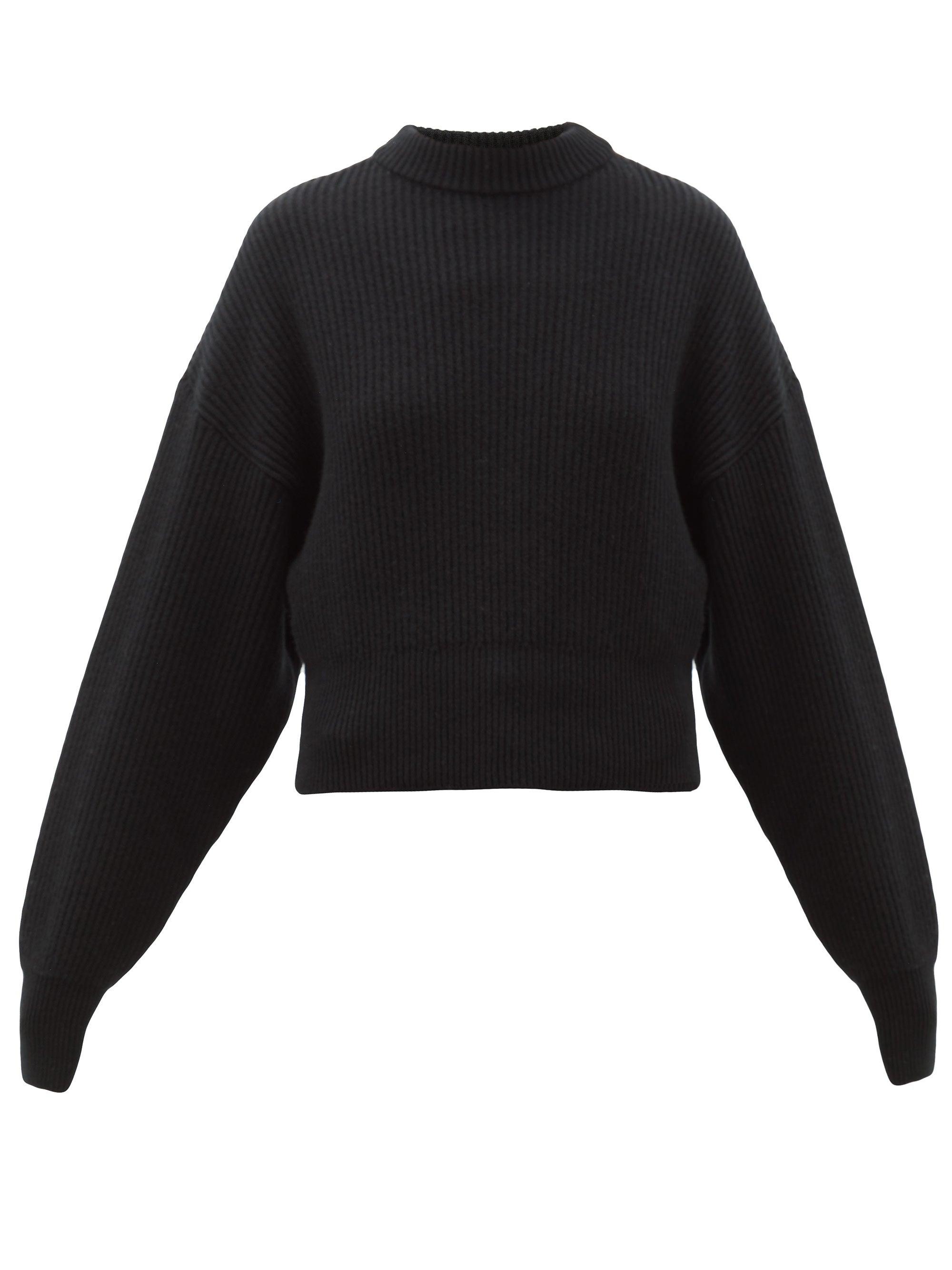 CORDOVA Megève Cropped Ribbed-knit Wool Sweater in Black - Lyst