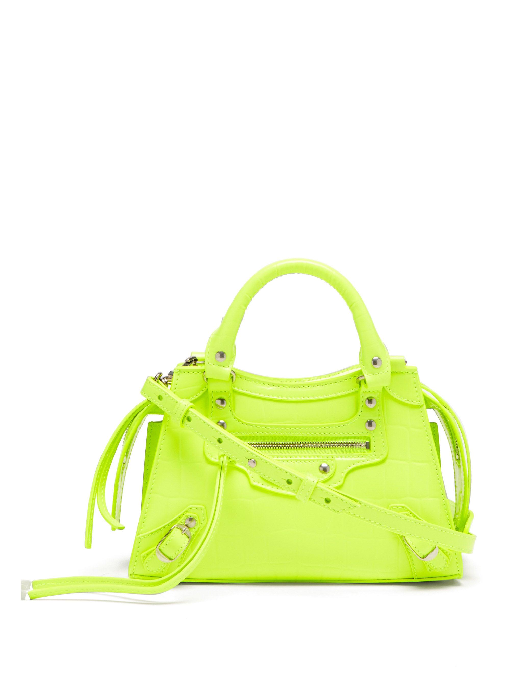 Balenciaga Neo Classic City Mini Crocodile-effect Leather Bag in Yellow |  Lyst