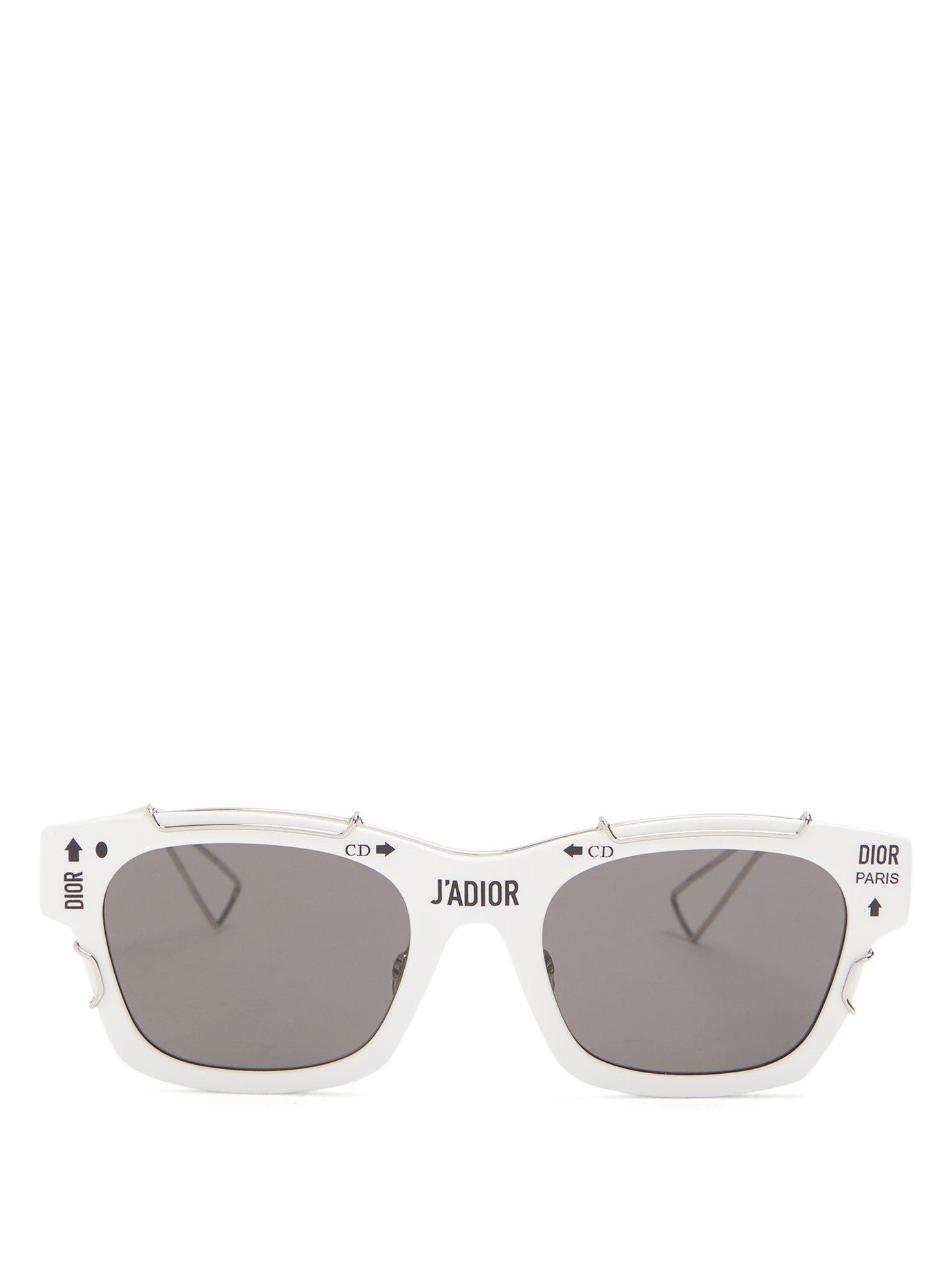 Dior J'adior Logo Printed Acetate Sunglasses in White | Lyst