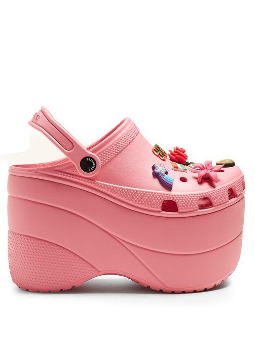 Balenciaga Chunky Sole Crocs in Pink | Lyst