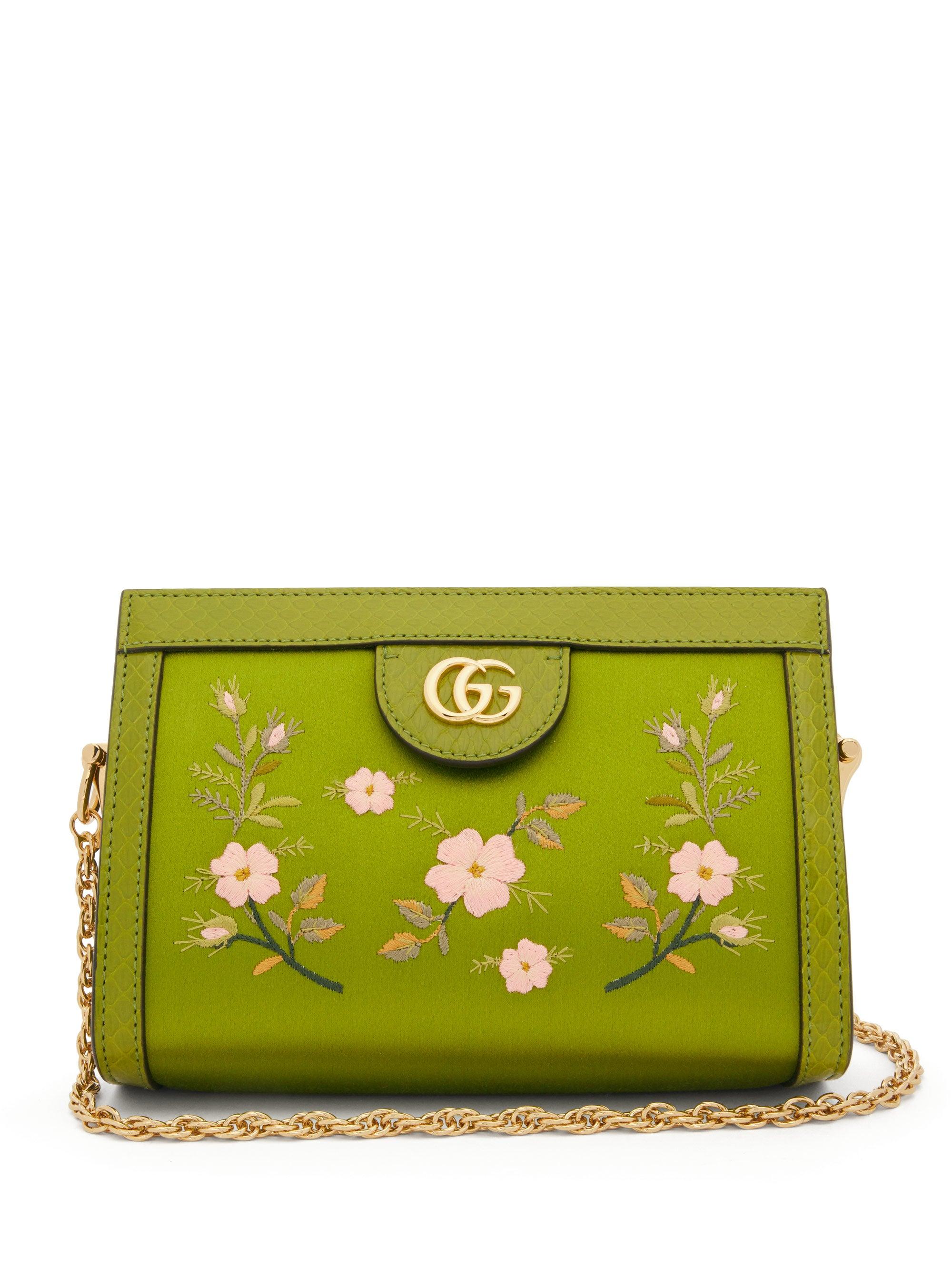 Gucci Ophidia Floral-print Shoulder Bag in Green | Lyst