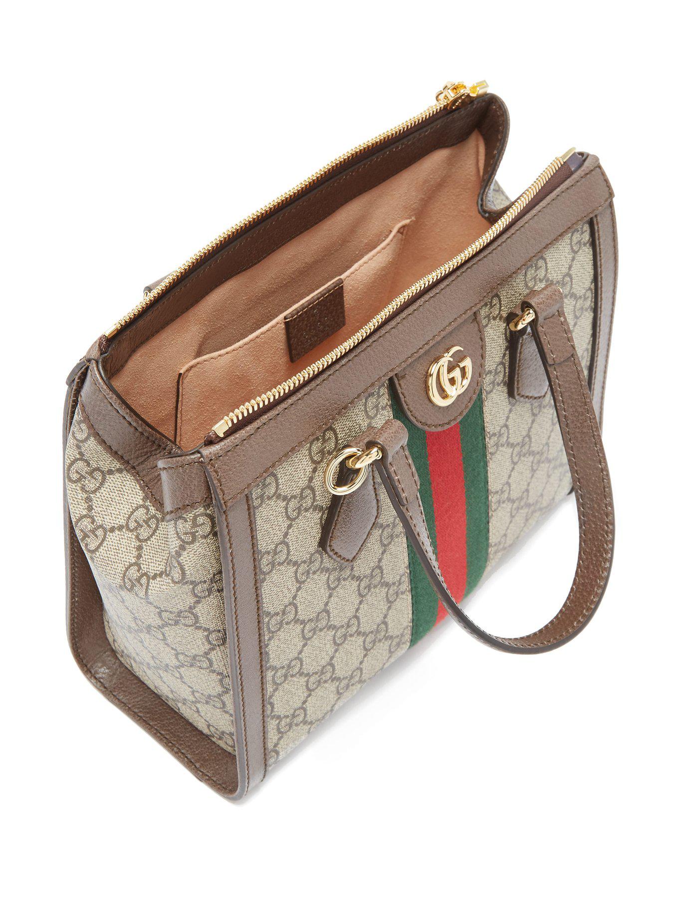 Gucci Ophidia Gg Supreme Canvas Cross Body Bag in Gray - Lyst