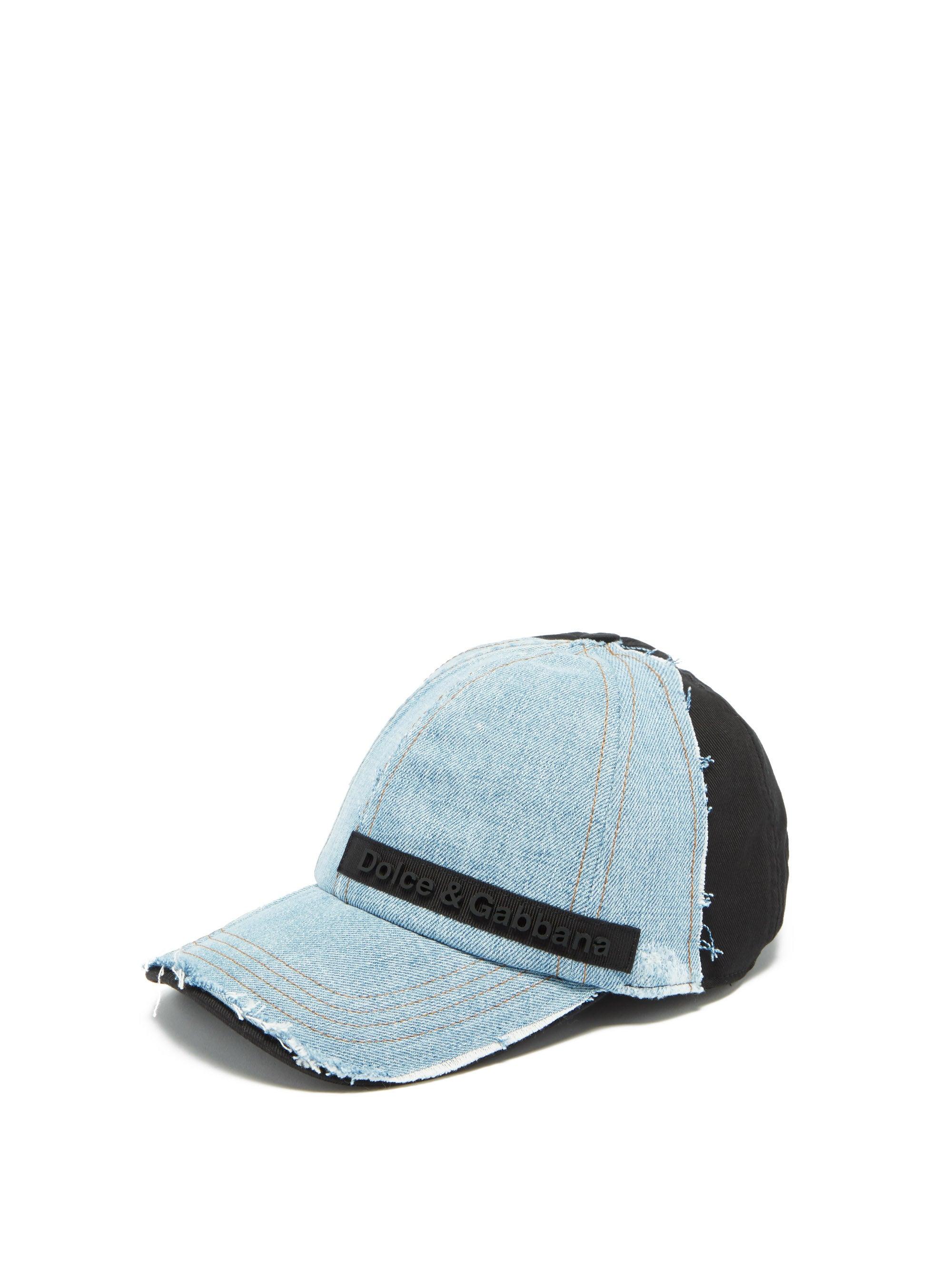 plaque Distressed Denim Baseball Cap 