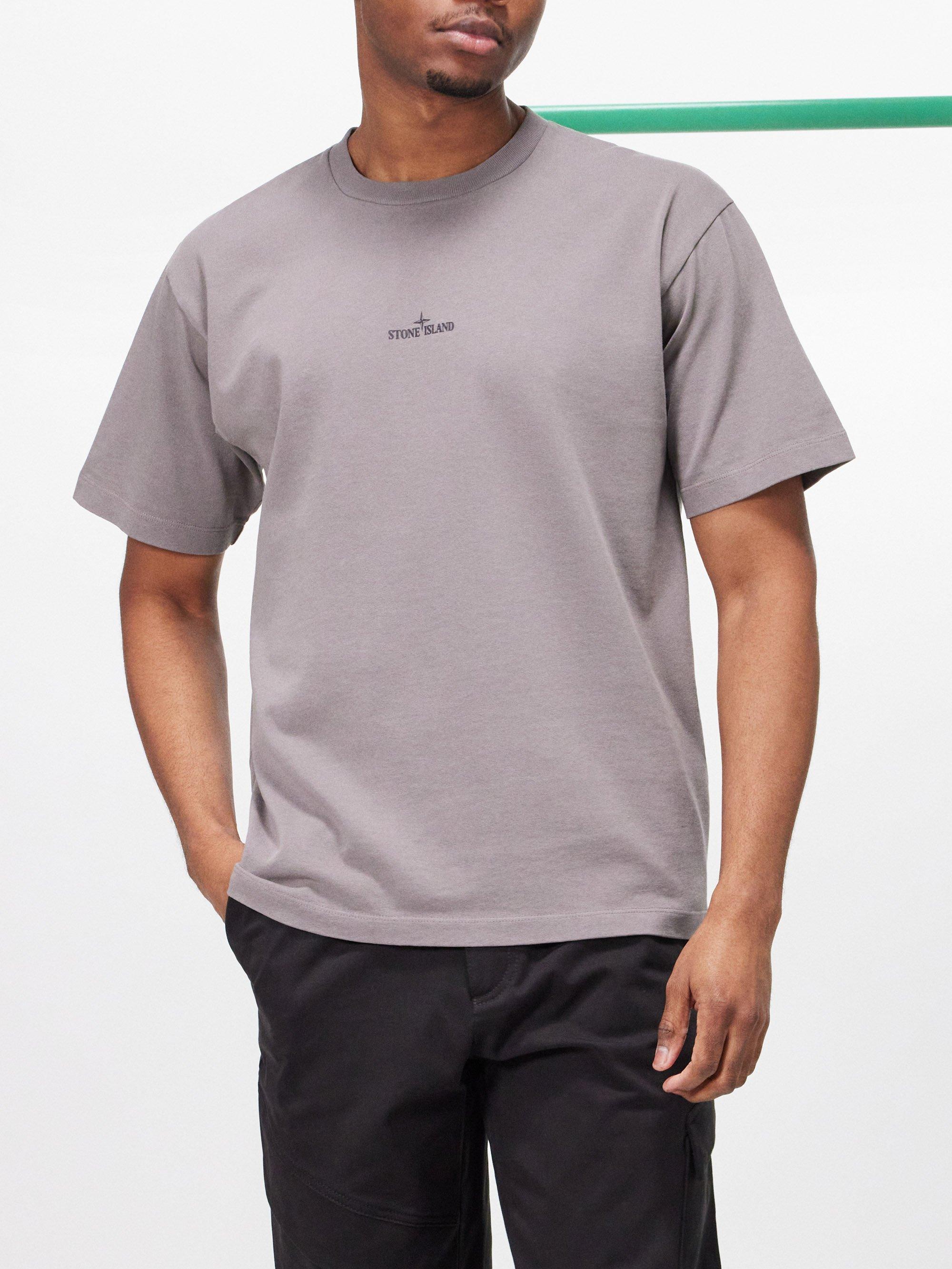 Stone island grey best sale shirt