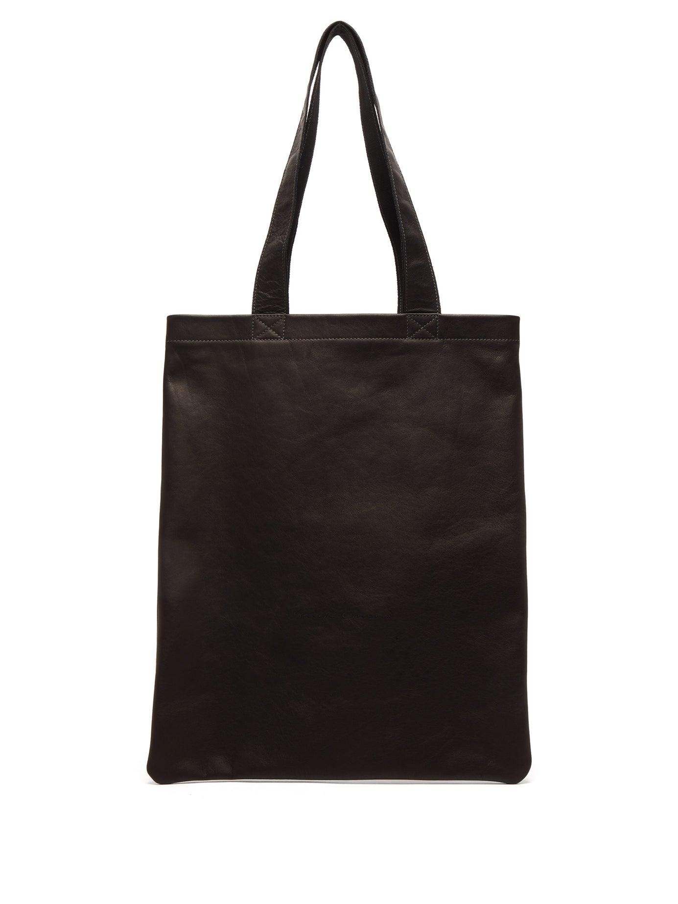 Rick Owens Black Small Signature Leather Tote Bag for Men - Save 49% - Lyst