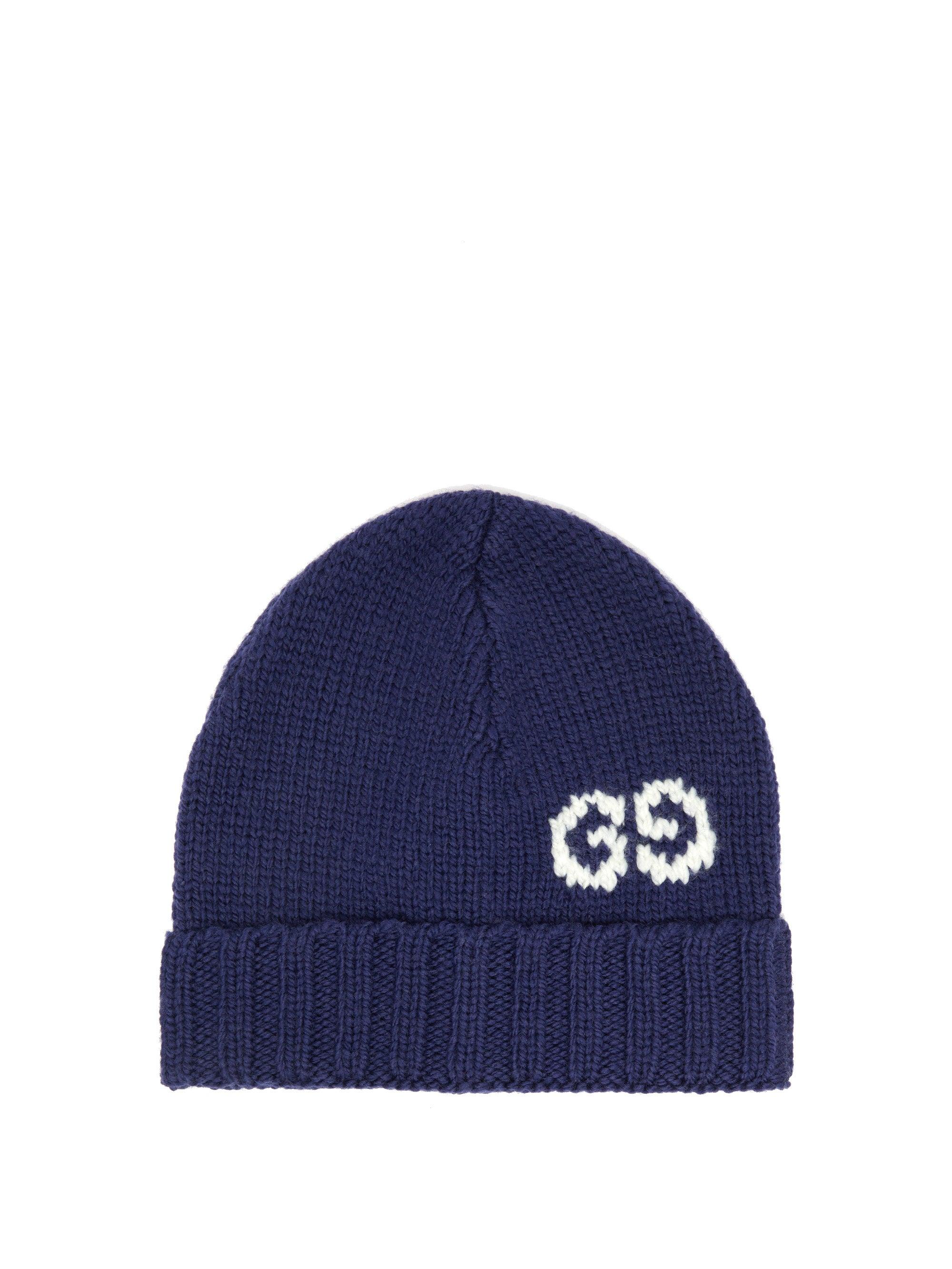 Gucci Wool Hat With GG Detail in Blue for Men | Lyst