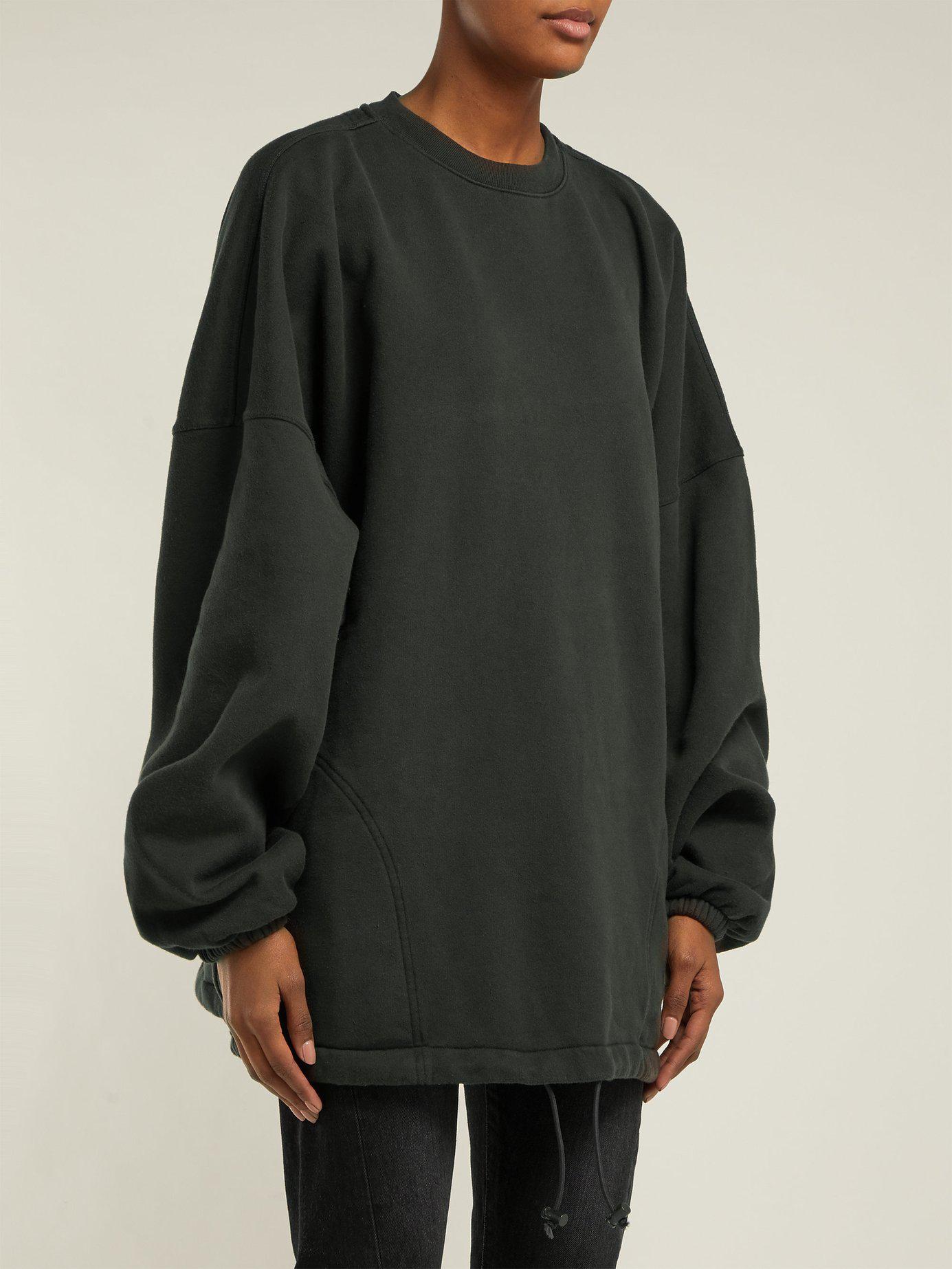 Balenciaga Oversized Cotton Blend Sweatshirt in Black - Lyst