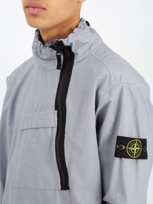 Stone Island High-neck Technical Cotton-blend Half Zip Jacket in Purple for  Men | Lyst