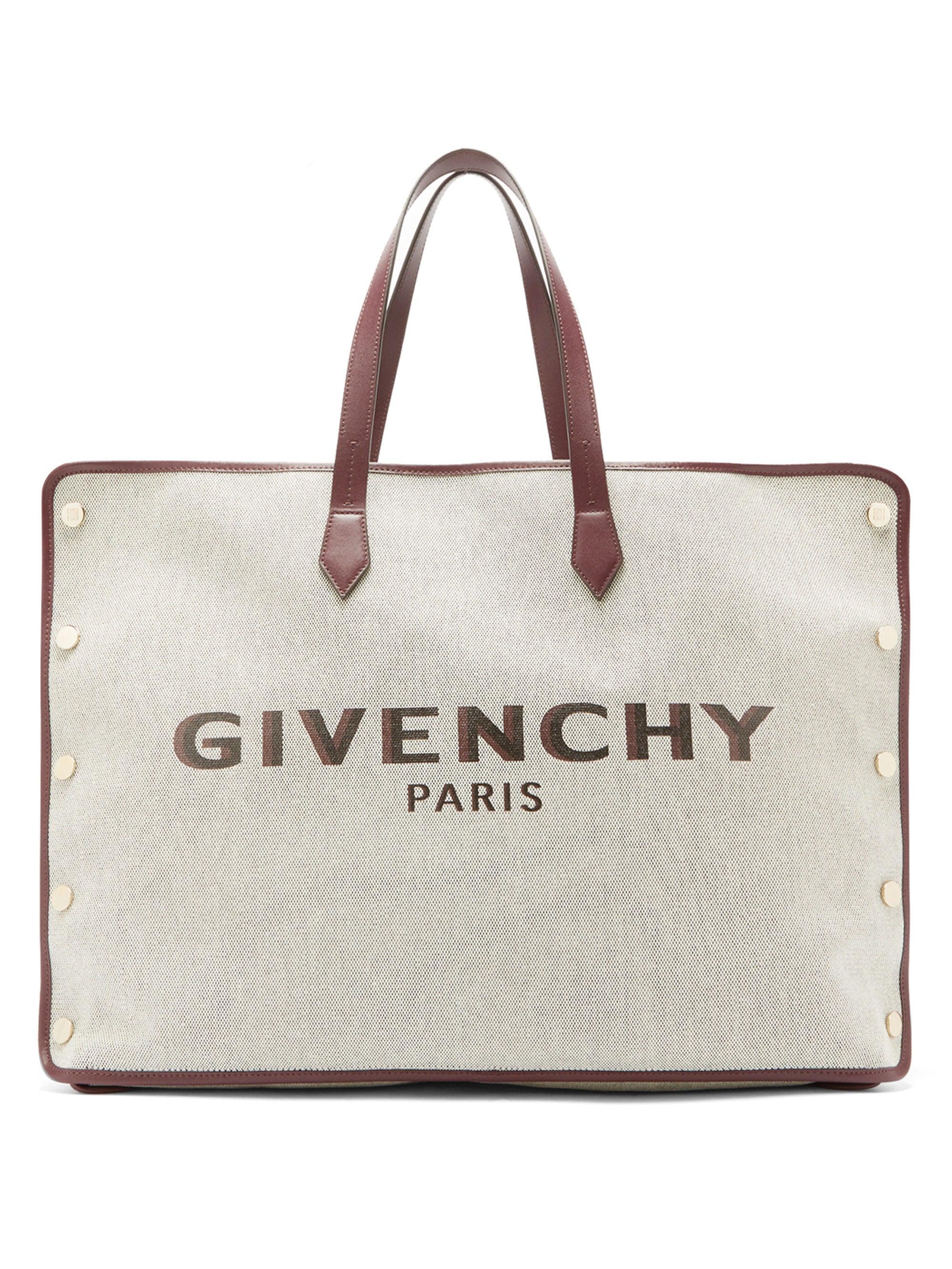 Næste Trække ud amatør Givenchy Bond Large Logo-print Canvas Tote Bag in Natural | Lyst