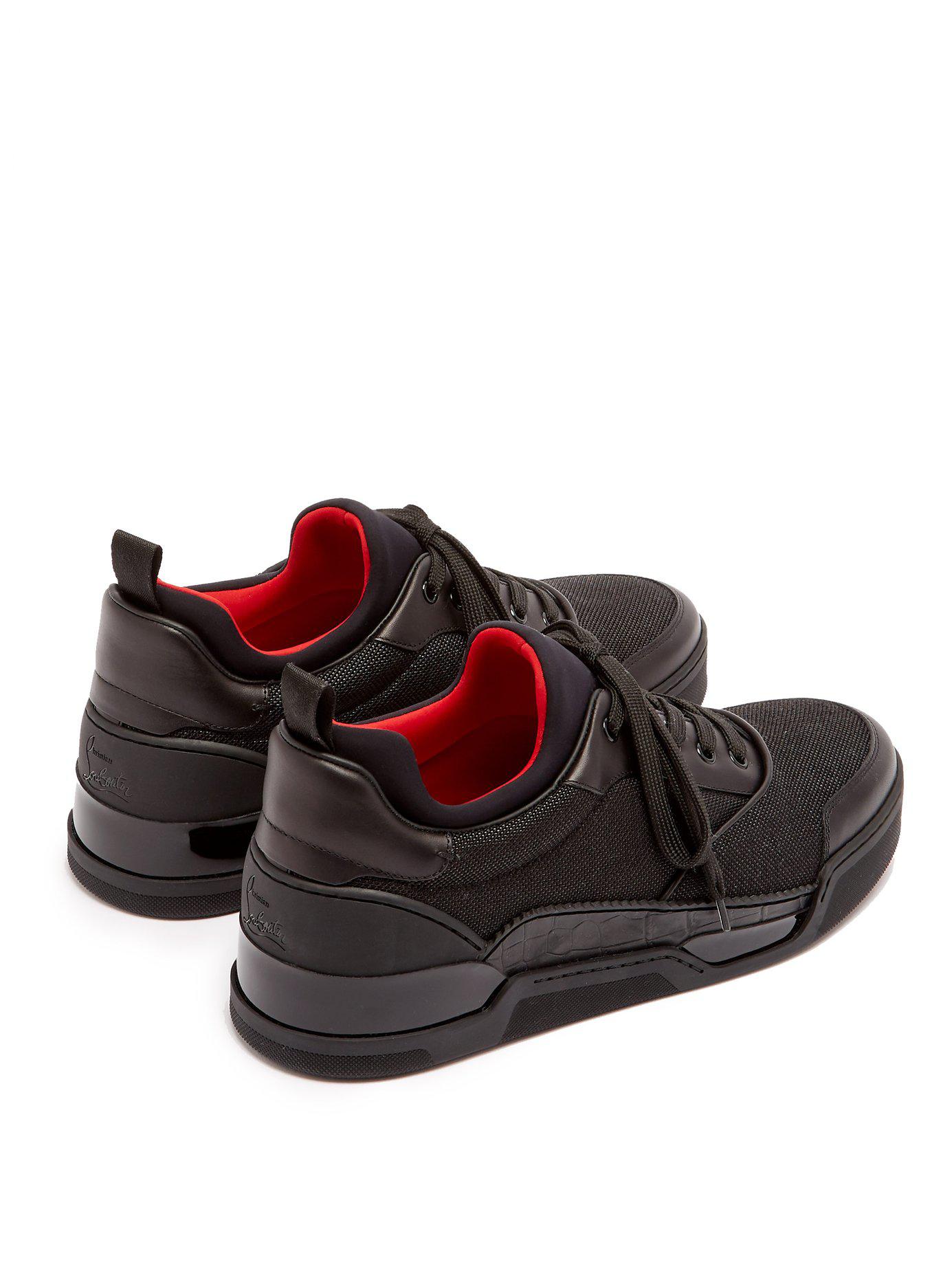 Christian Louboutin Aurelien Low-top Leather And Neoprene Trainers