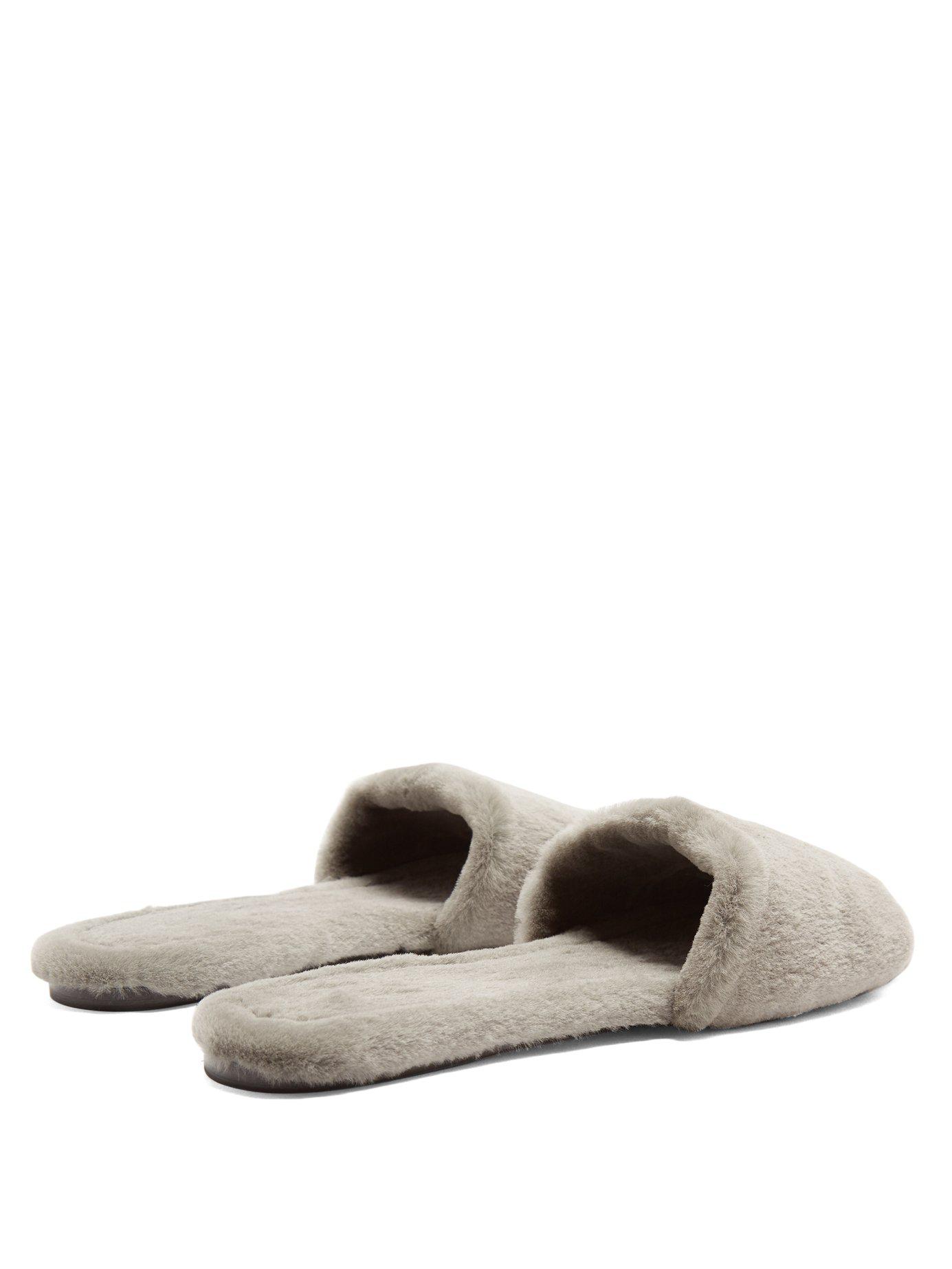 the row ellen mink fur slides