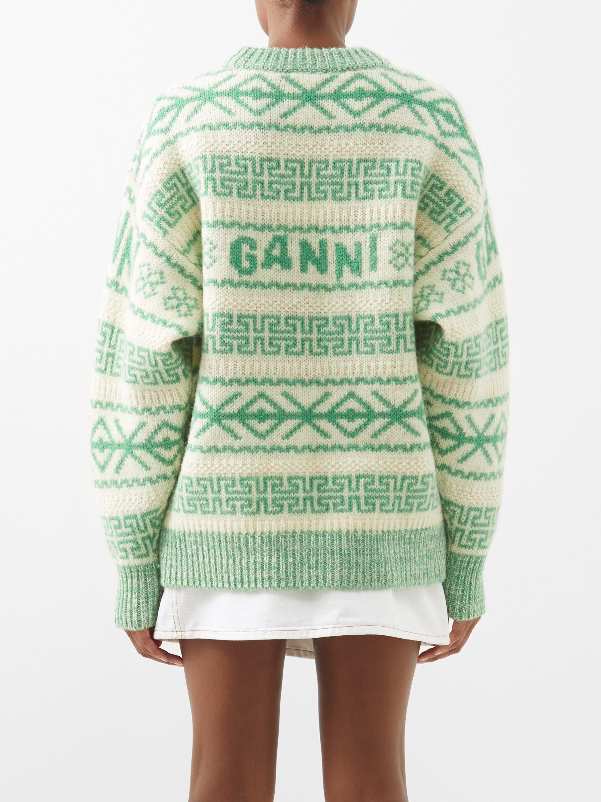 Ganni top green sweater