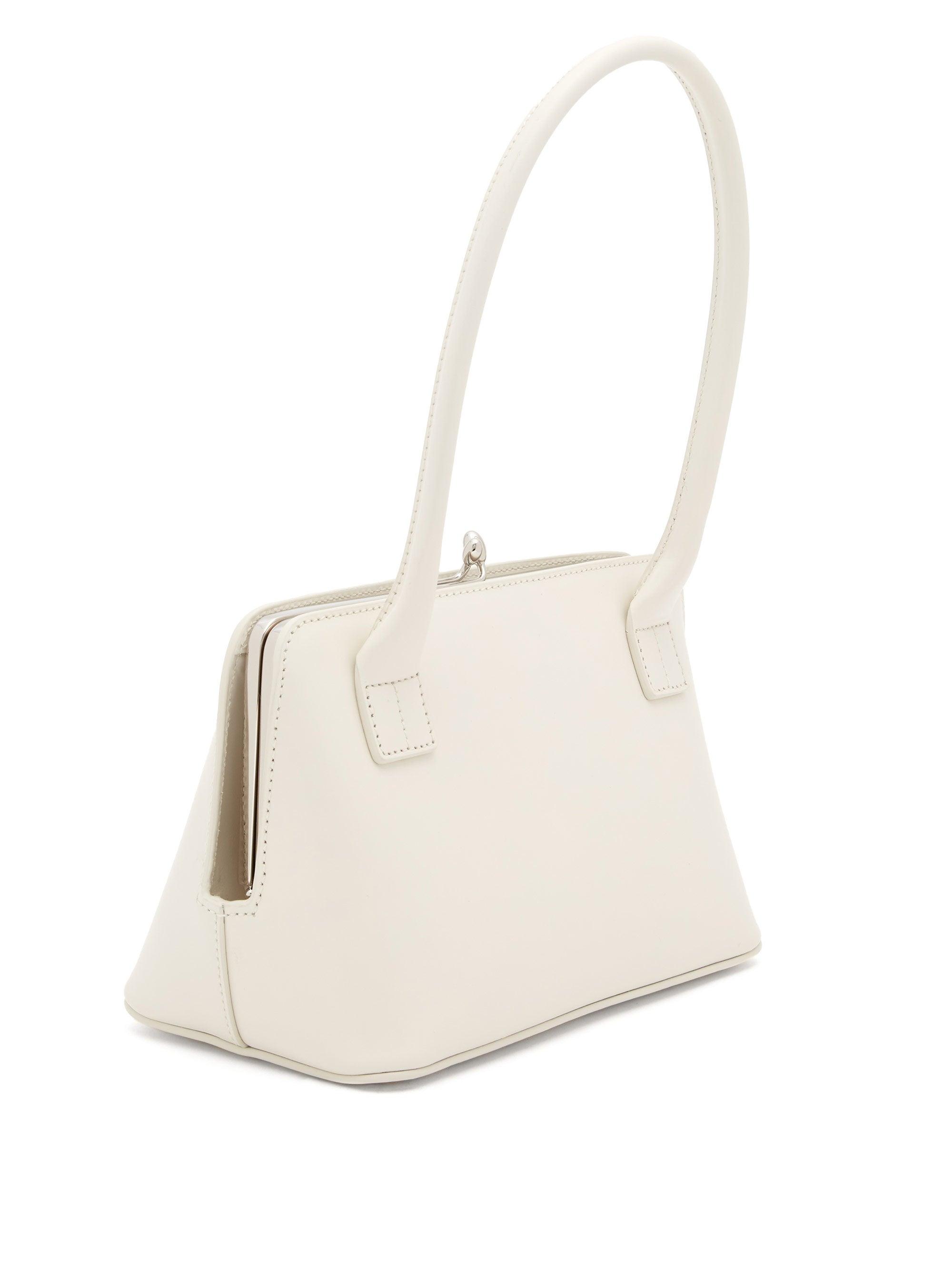 Jil Sander Goji Medium Structured Leather Bag in White - Lyst